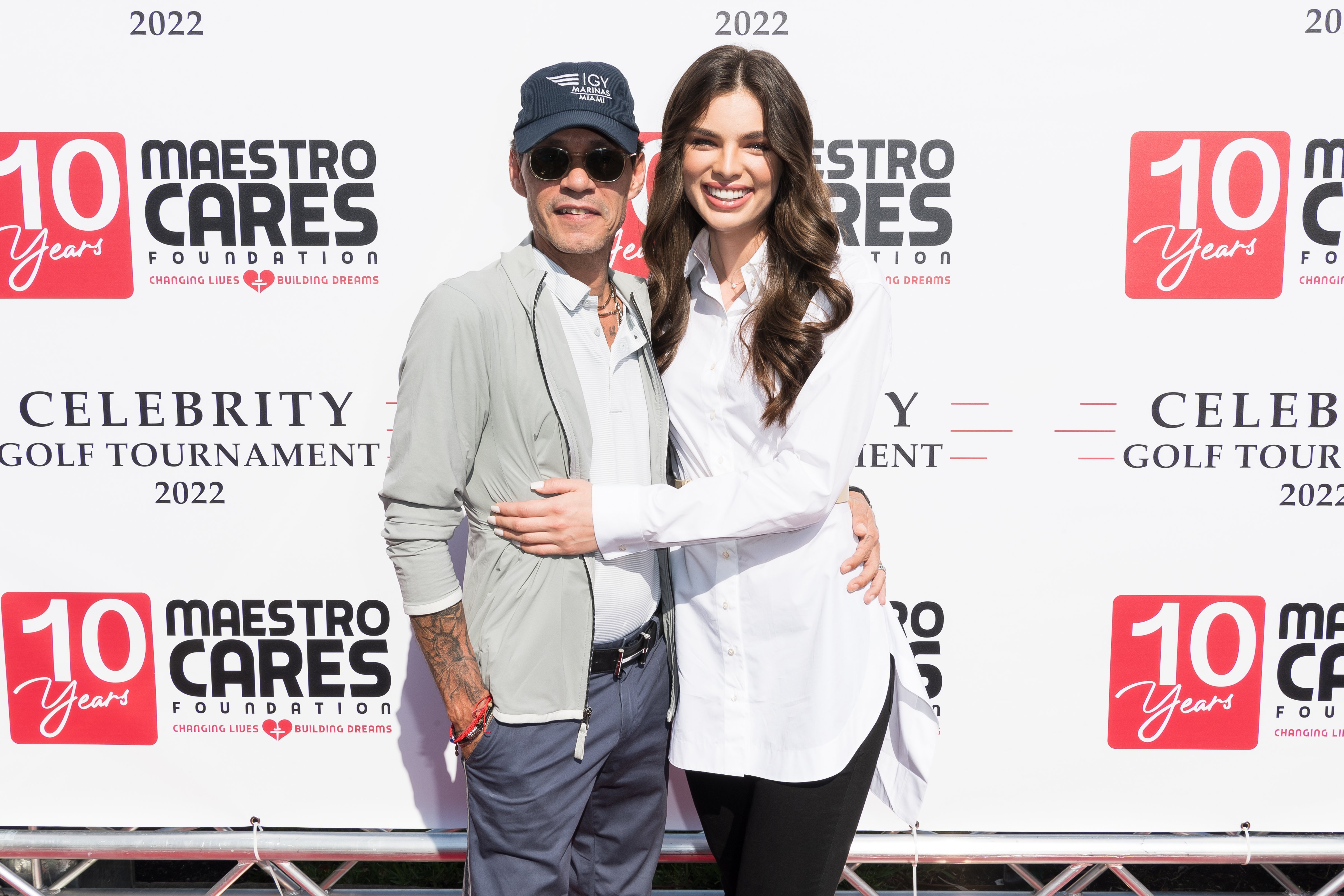 Singer-songwriter Marc Anthony with his fiancee, model Nadia Ferreira during the 2022 Maestro Cares Foundation's Celebrity Golf Tournament at Biltmore Hotel Miami-Coral Gables on April 05, 2022 in Coral Gables, Florida. / Source: Getty Images