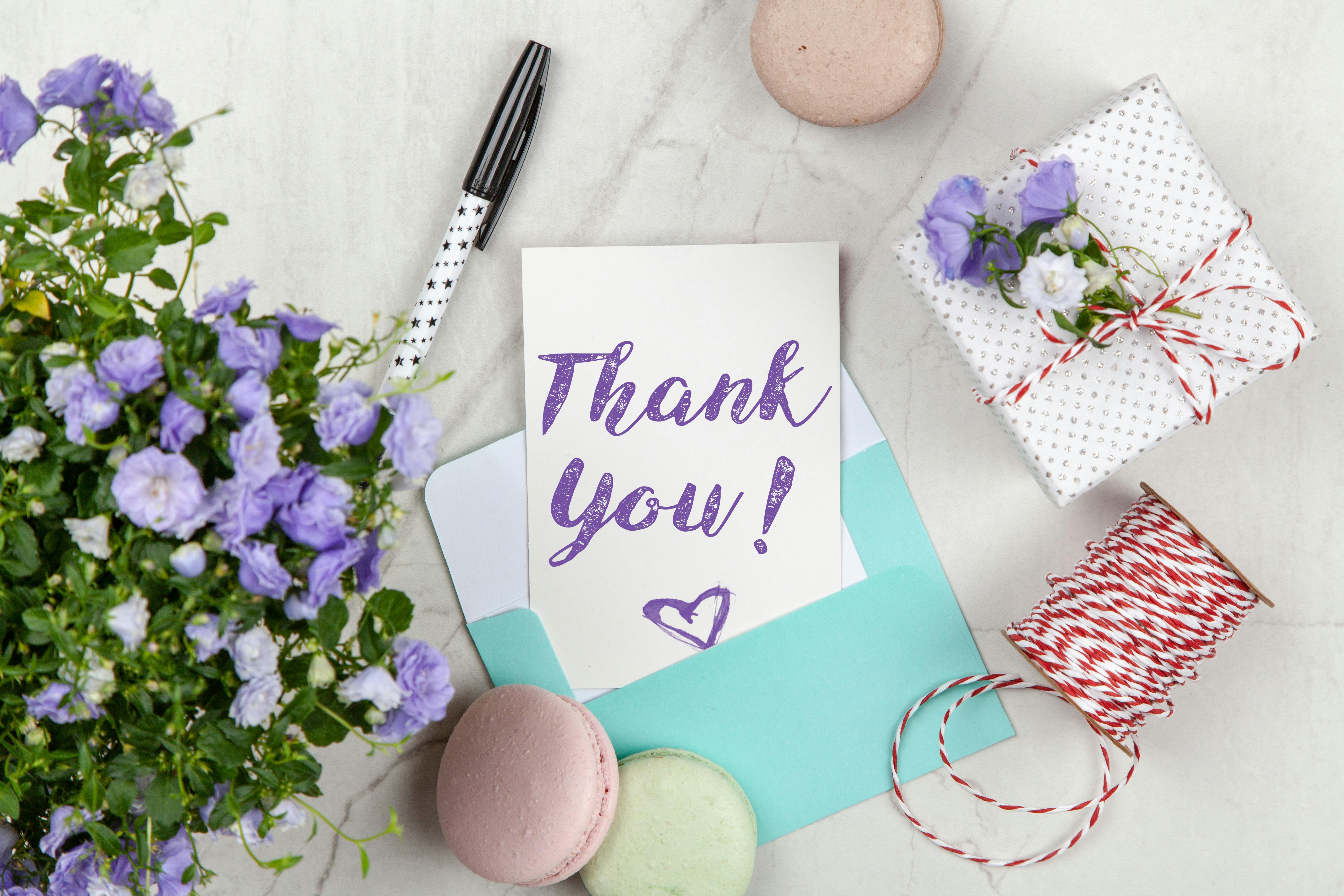 A "Thank you" card | Source: Pexels