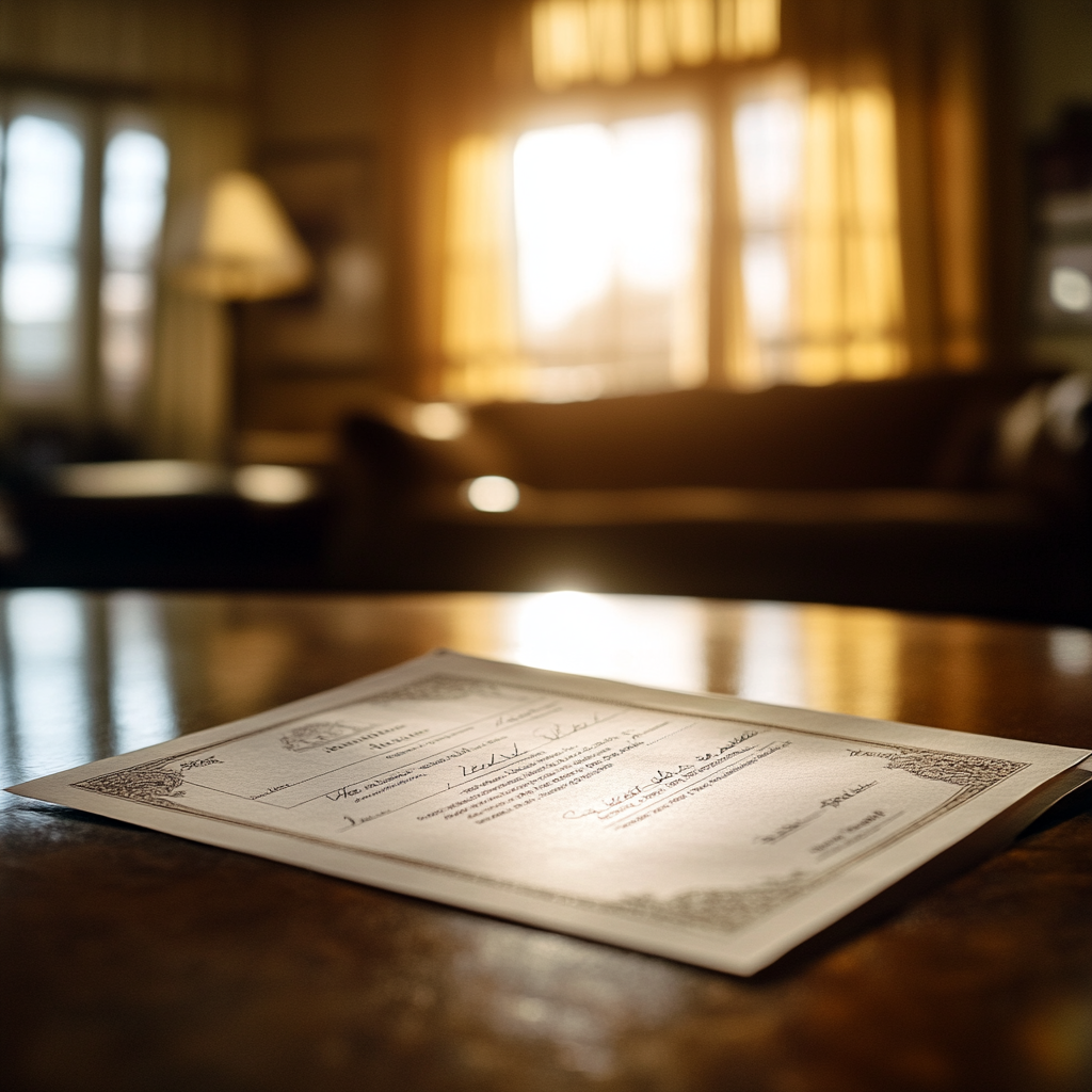 An important document lying on a table | Source: Midjourney