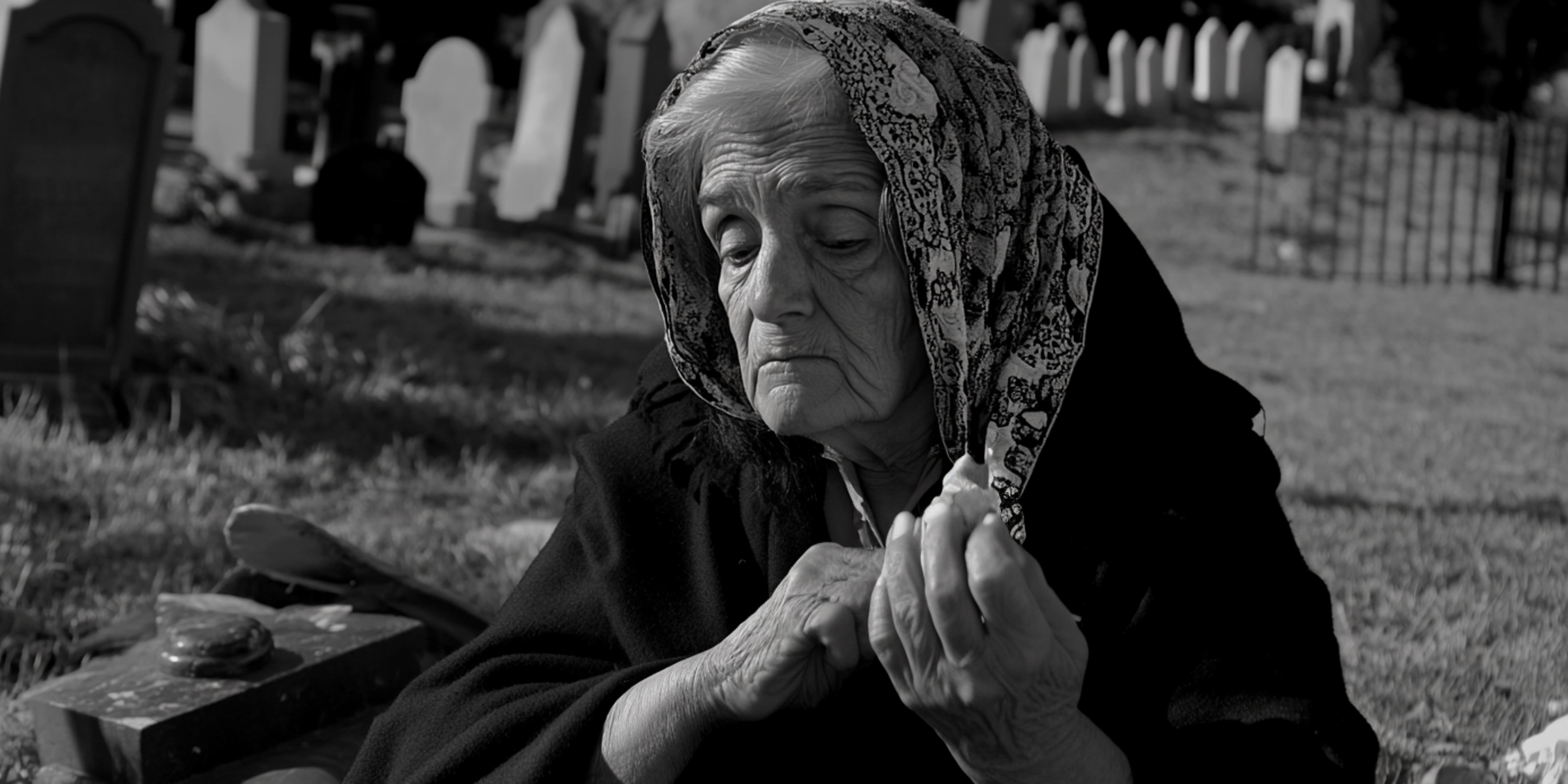 An old woman at a cemetery | Source: Amomama