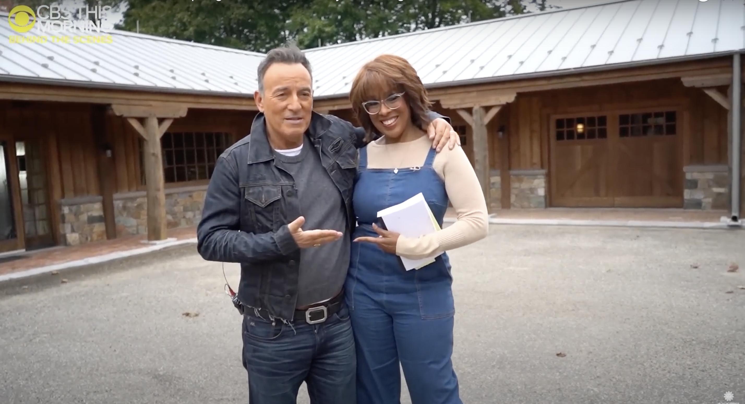 Bruce Springsteen with "CBS This Morning" co-host Gayle King in his New Jersey recording studio, dated October 25, 2019 | Source: YouTube/@CBSMornings