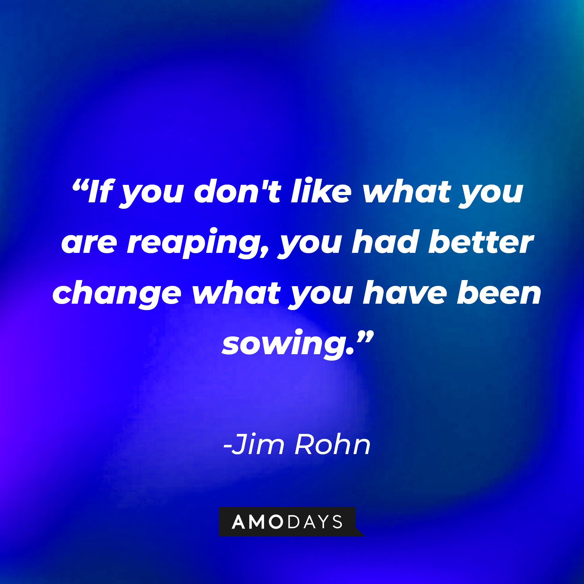 Jim Rohn’s quote: “If you don't like what you are reaping, you had better change what you have been sowing." | Image: AmoDays