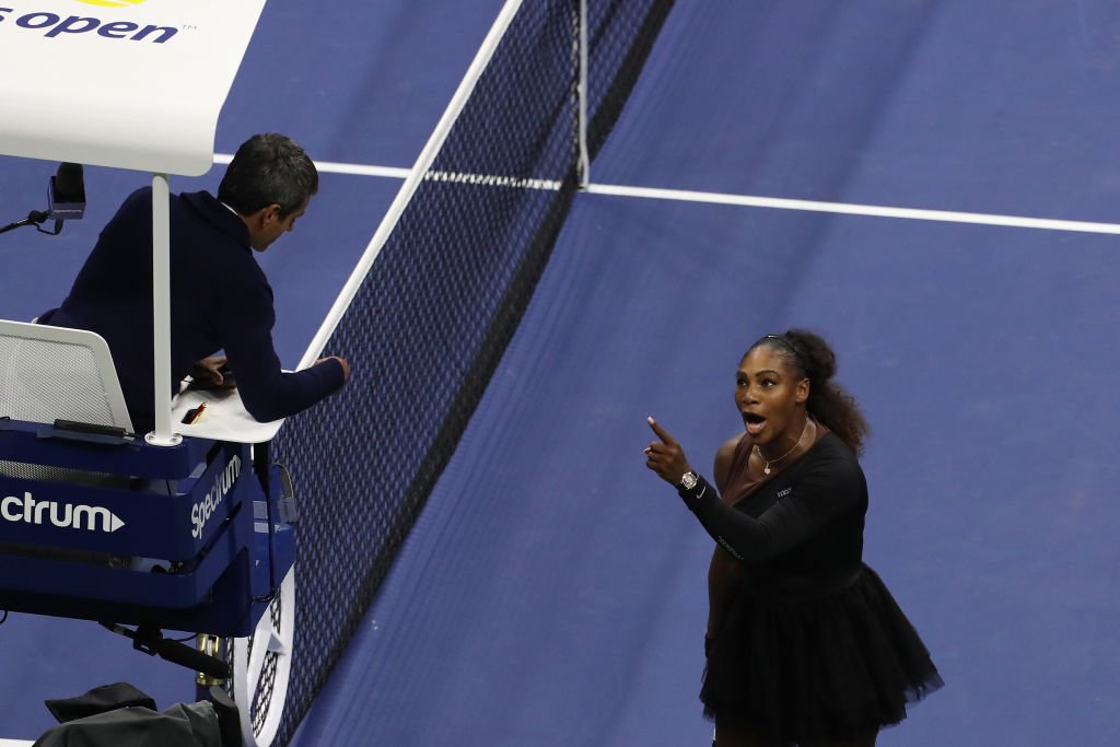 Serena Williams argues with umpire Carlos Ramos during the 2018 US Open on September 8, 2018 | Photo: GettyImages