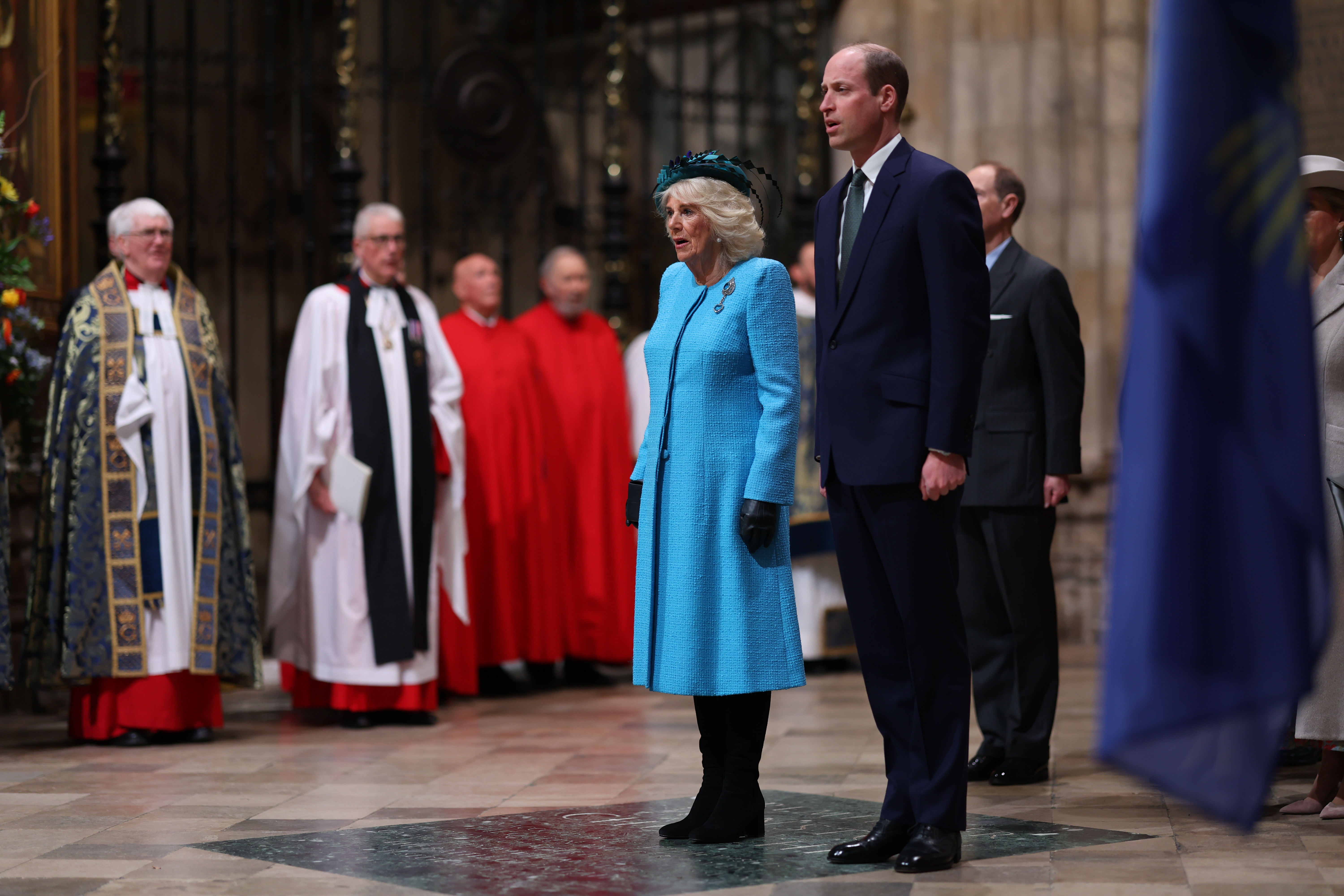 Queen Camilla and Prince William at the 2024 Commonwealth Day Service at Westminster Abbey on March 11, 2024 in London, England | Source: Getty Images