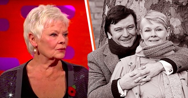 Dame Judi Dench appearing on the Graham Norton Show filmed at the London Studios, London [left]. Judi Dench and Michael Williams in the television sitcom "A Fine Romance" in 1983 in London, England [right] | Photo: Getty Images  | Photo: Getty Images