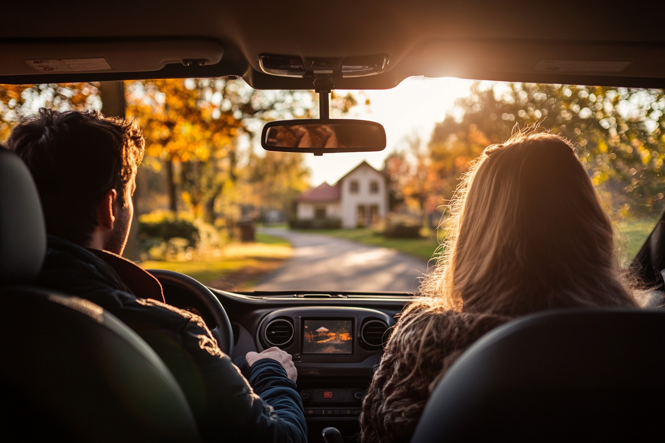 A couple sitting in a car | Source: Midjourney