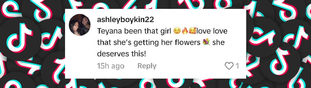 A netizen's reaction to Teyana Taylor's interaction with Matt Damon and Ben Affleck Source: TikTok/TMZ