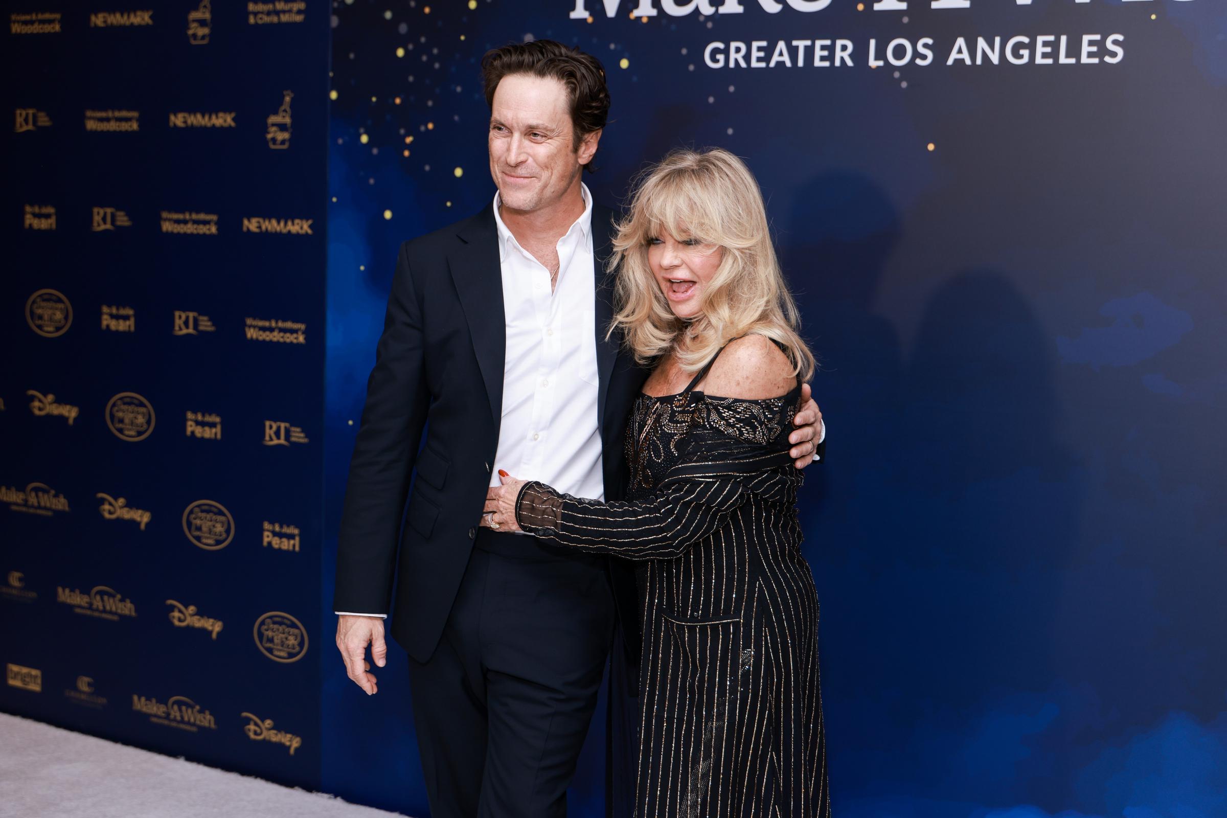 Oliver Hudson and Goldie Hawn attend Make-A-Wish Greater Los Angeles's Wish Gala at Fairmont Century Plaza on December 05, 2025