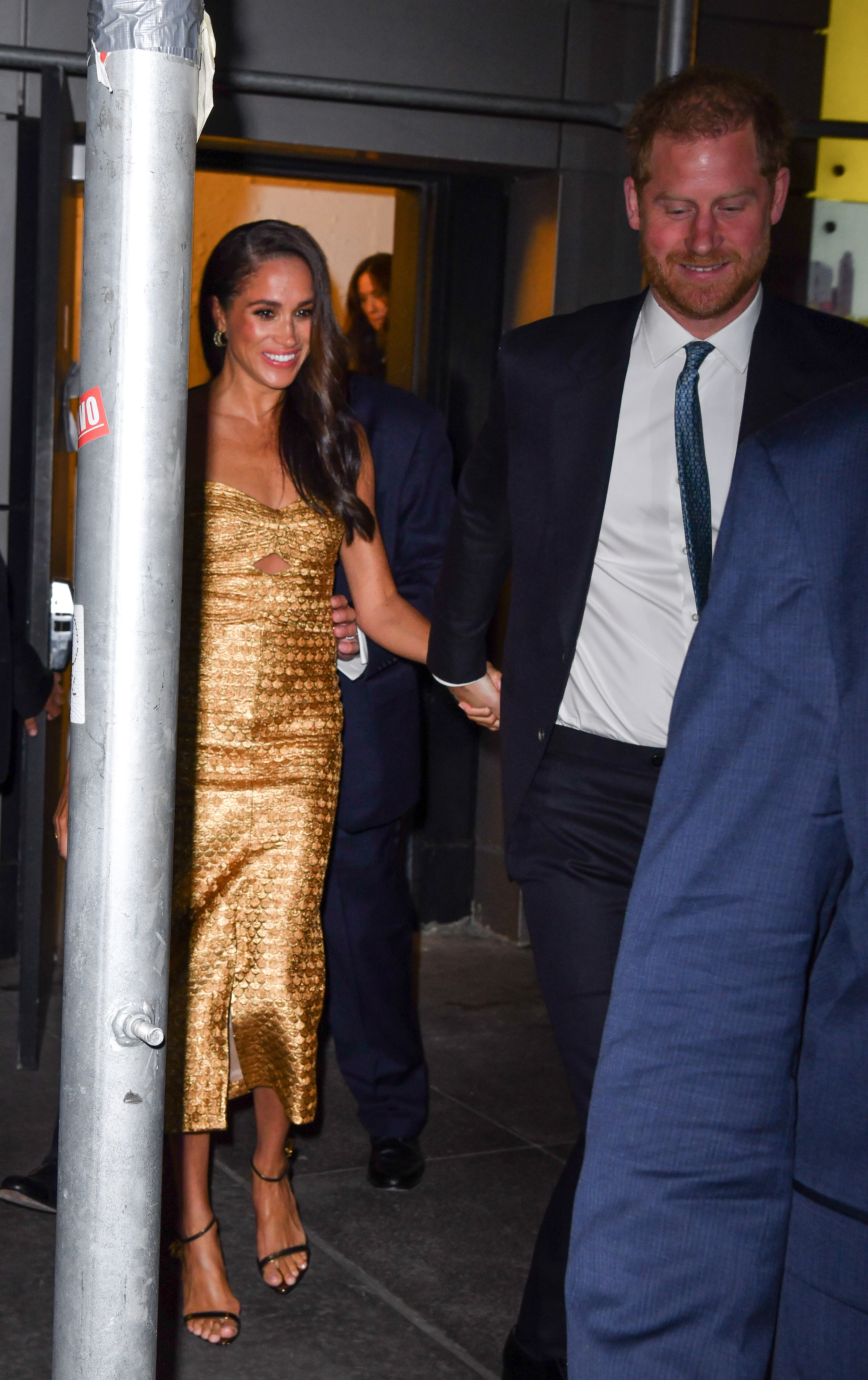 Meghan Markle, Duchess of Sussex, and Prince Harry, Duke of Sussex leave The Ziegfeld Theatre on May 16, 2023, in New York City | Source: Getty Images