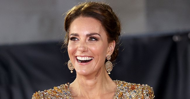 A close-up of Kate Middleton at the premiere of "No Time To Die," 2021, London, England. | Photo: Getty Images