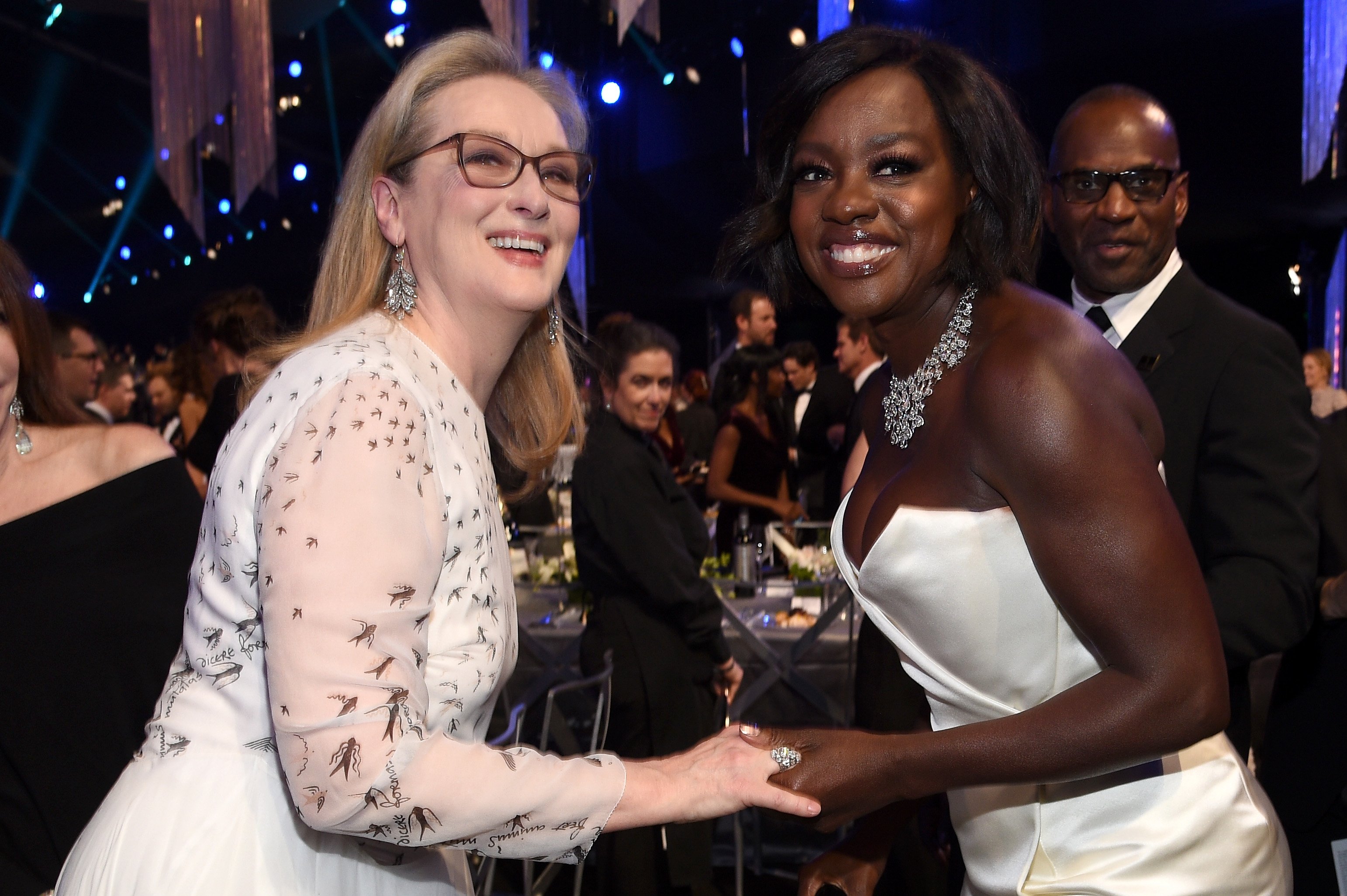 Meryl Streep and Viola Davis at the 23rd Annual Screen Actors Guild Awards Cocktail Reception on January 29, 2017, in Los Angeles, California. | Source: Kevork Djansezian/Getty Images