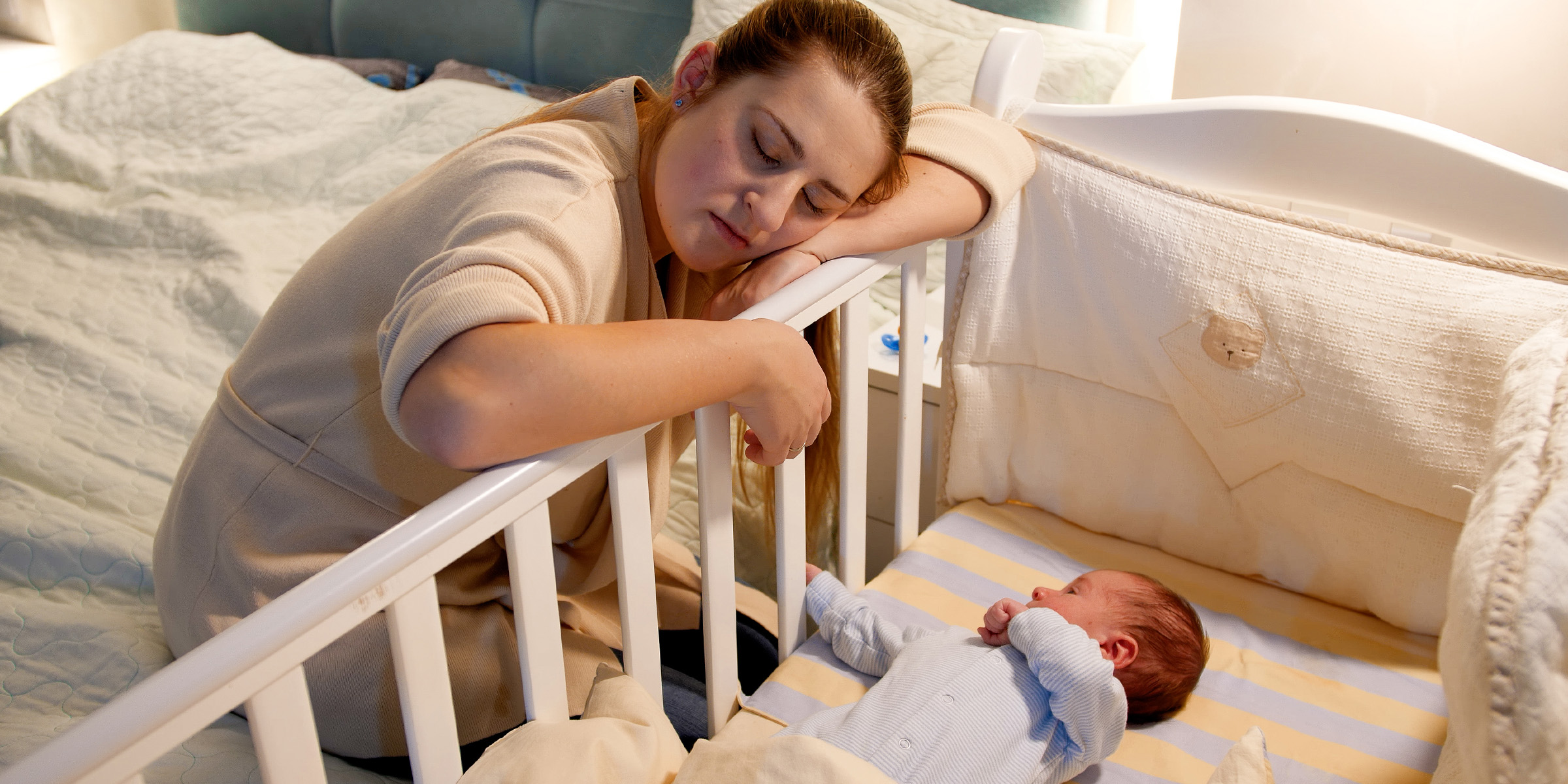 A tired mom and newborn | Source: Shutterstock