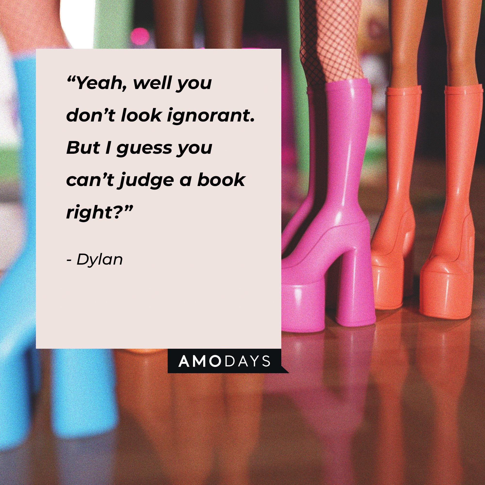 Dylan's quote: “Yeah, well you don’t look ignorant. But I guess you can’t judge a book right?” | Image: AmoDays