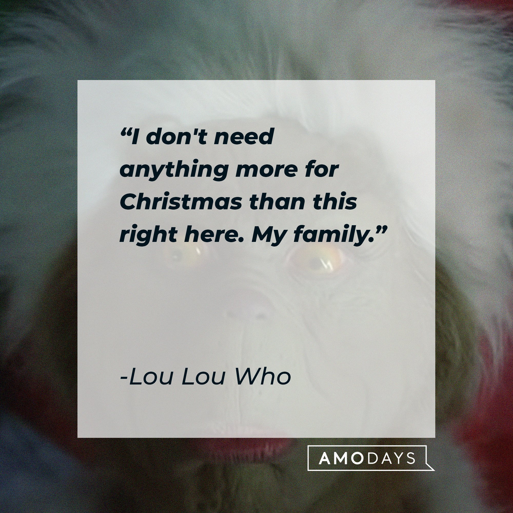 Lou Lou Who’s quote: "I don't need anything more for Christmas than this right here. My family." | Image: AmoDays