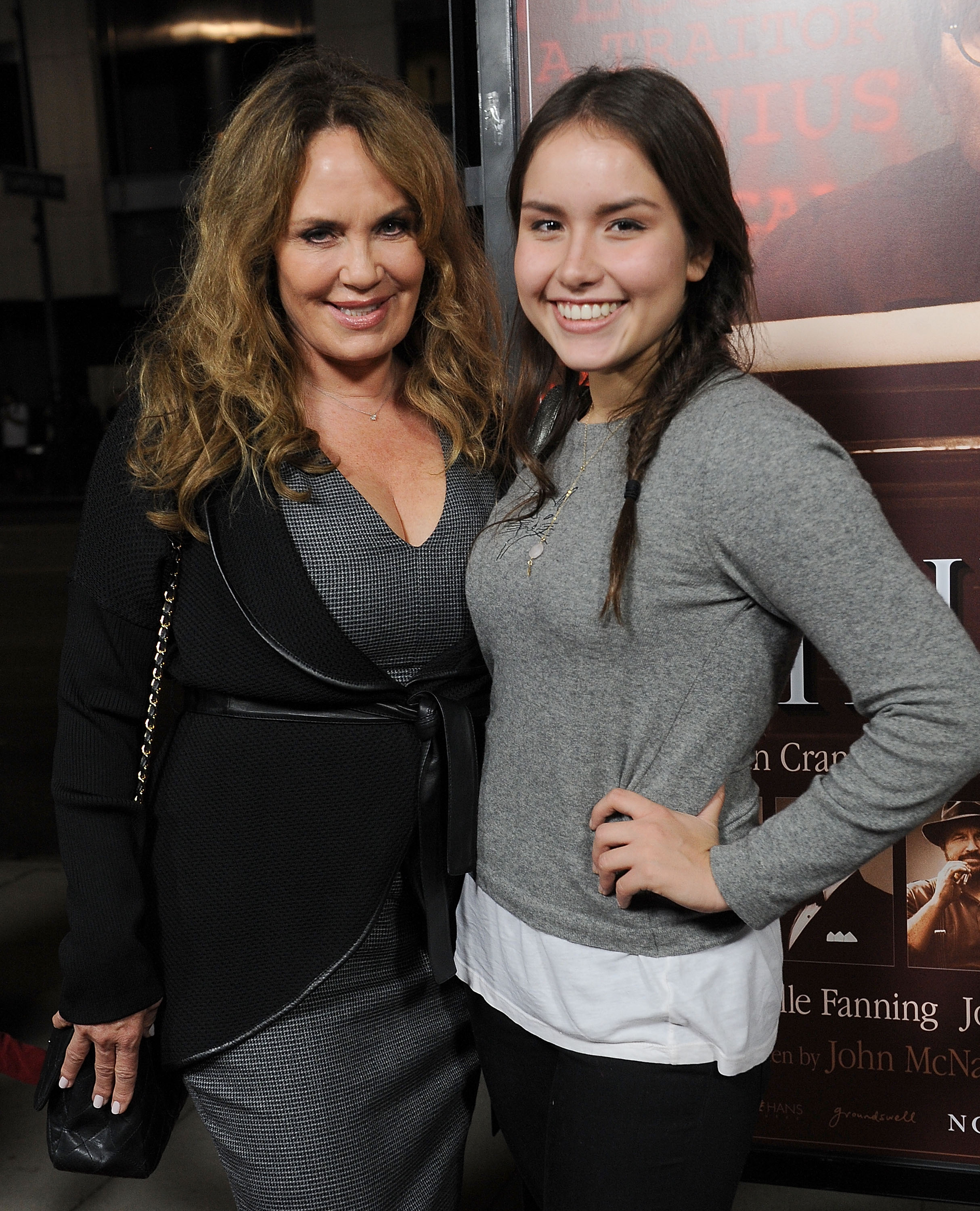 Catherine Bach and daughter Sophia Isabella Lopez arrive at the premiere of Bleecker Street Media's "Trumbo" on October 27, 2015 in Beverly Hills, California. | Source: Getty Images