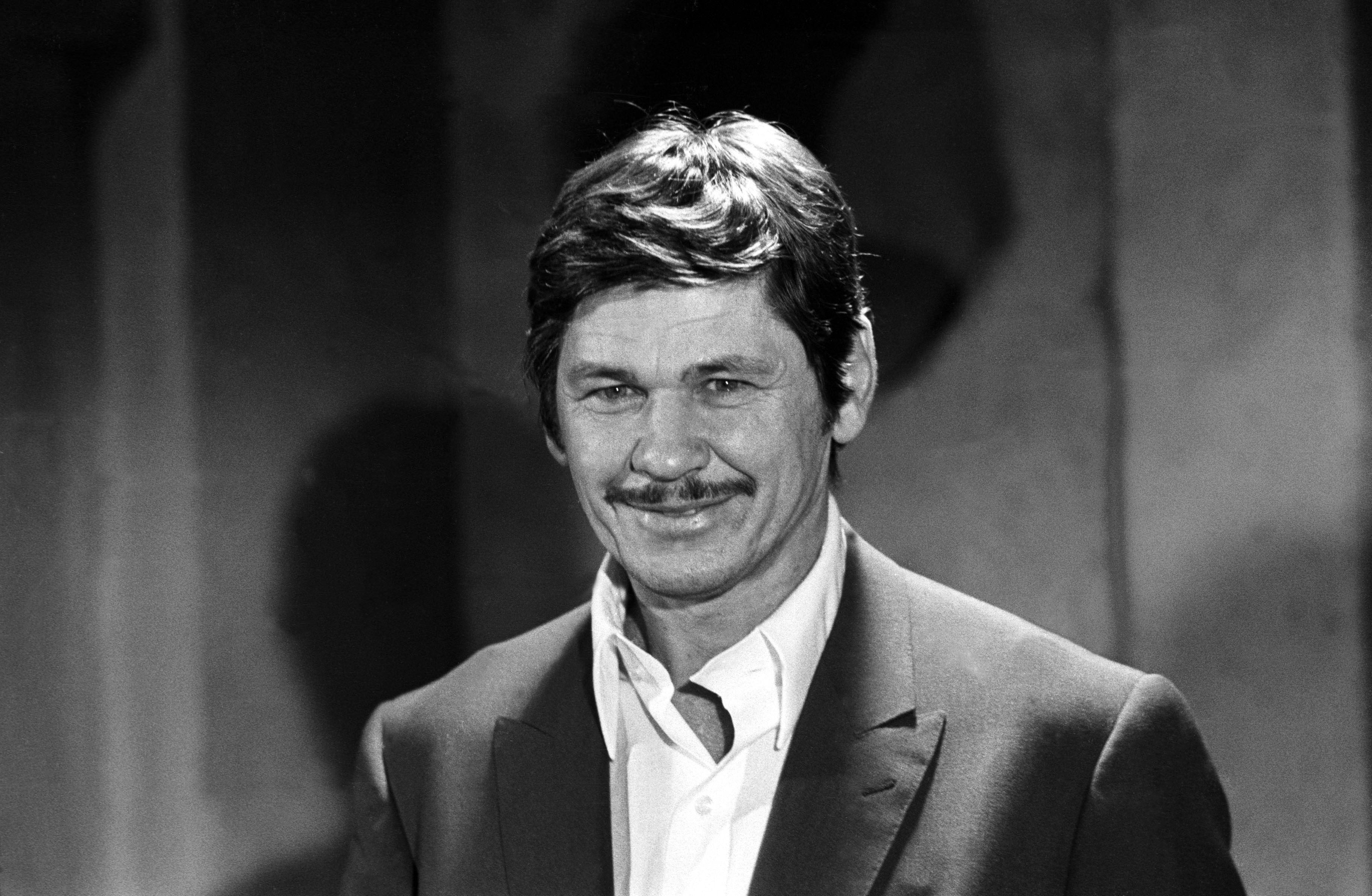 An image of Charles Bronson on the set of the film "Adieu l'ami," in 1968. / Source: Getty Images