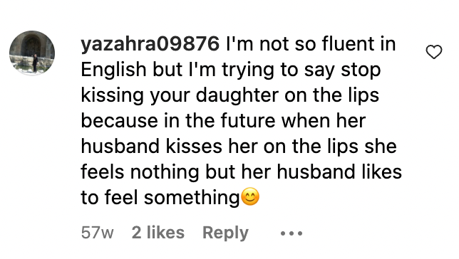A fan comments on David Beckham's Instagram photo with his daughter Harper Beckham | Source: Instagram/@davidbeckham