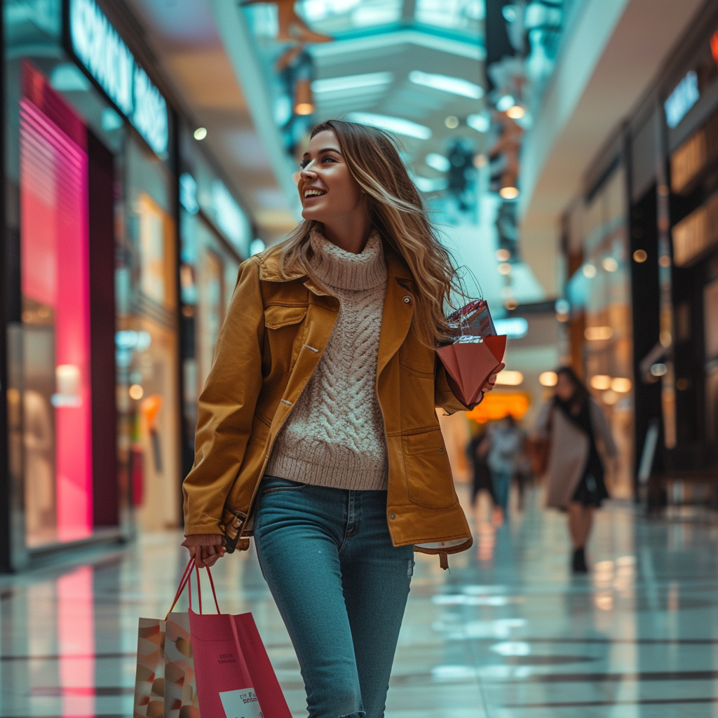 A woman with shopping bags | Source: Midjourney