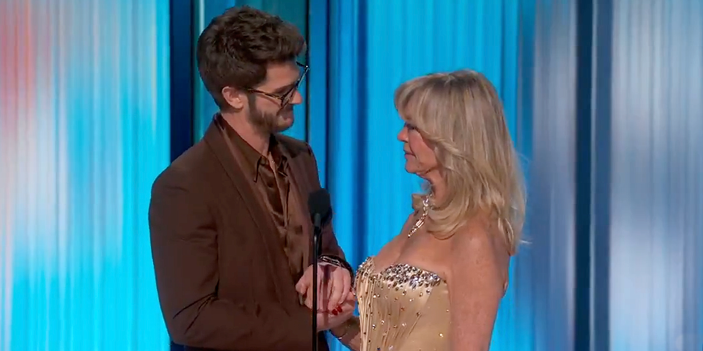 Andrew Garfield & Goldie Hawn at the 2025 Oscars | Source: x.com/ABC/