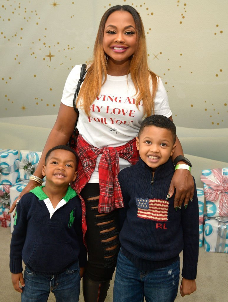 Dylan Nida, Phaedra Parks, and Ayden Nida at the 7th Annual Santa's Secret Workshop benefiting LA Family Housing at Andaz | Photo: Getty Images