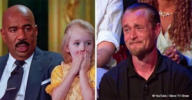 Dad can't hold back tears watching Steve Harvey make his little daughter's wish come true