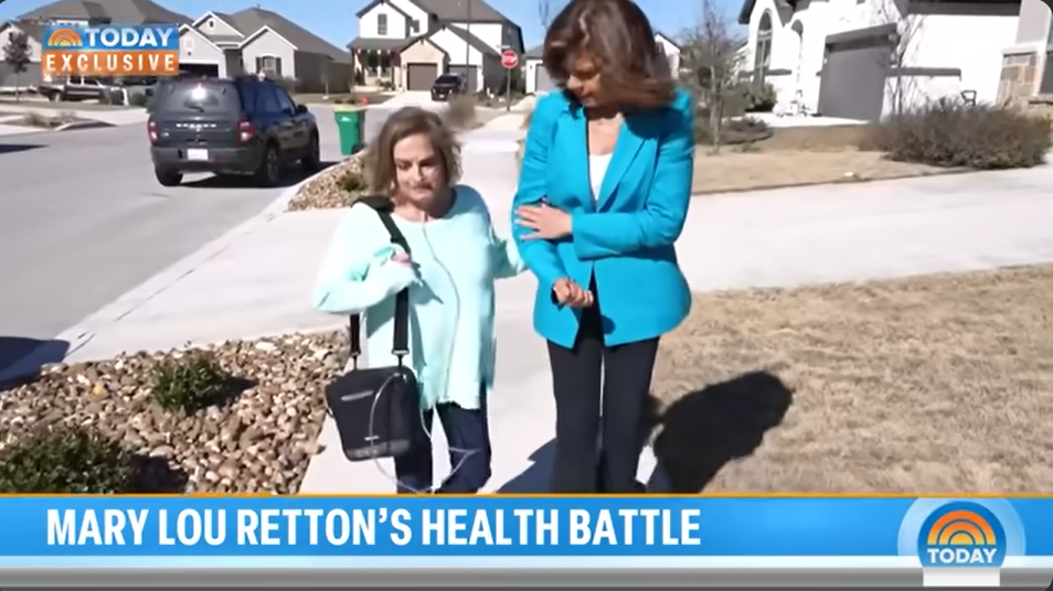 Mary Lou Retton walking outside her home with Hoda Kotb from a video dated January 8, 2024 | Source: youtube.com/@TODAY