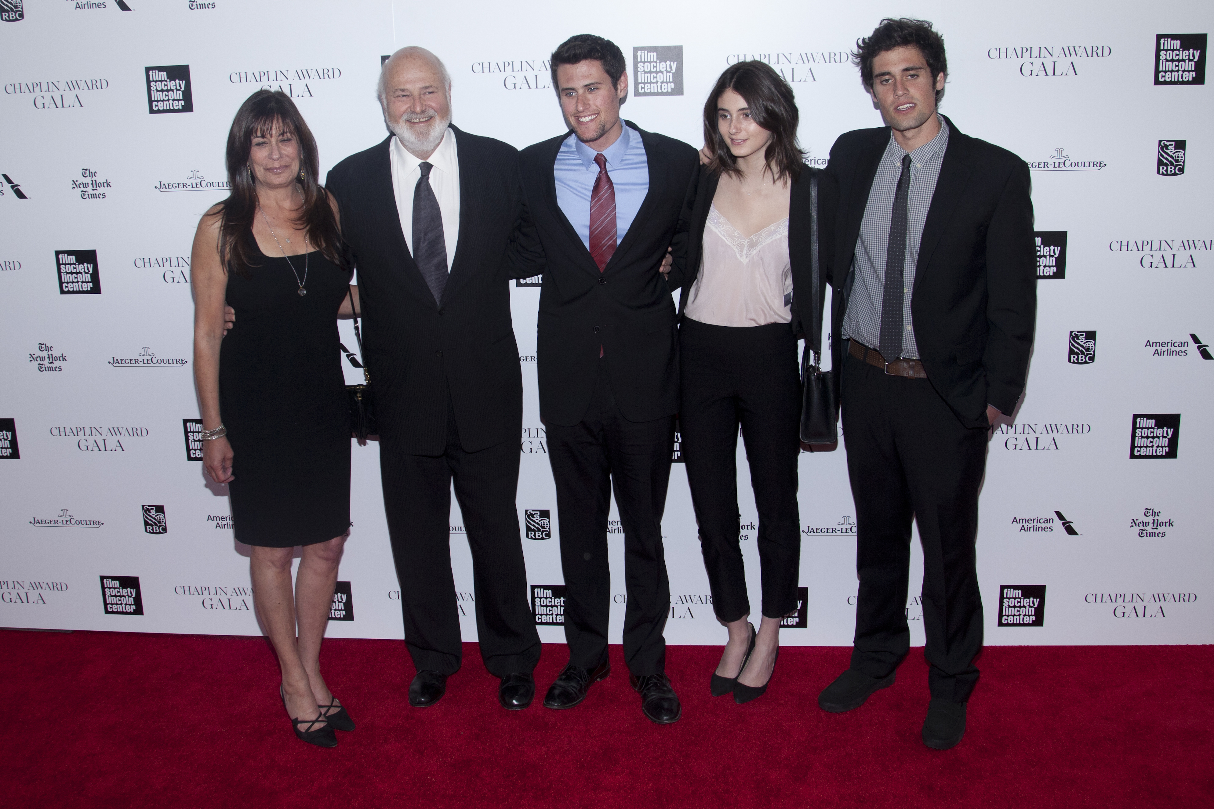Michele, Rob, Nick, Romy and Jake Reiner attend the 41st Annual Chaplin Award Gala at Avery Fisher Hall in New York City on April 28, 2014. | Source: Getty Images