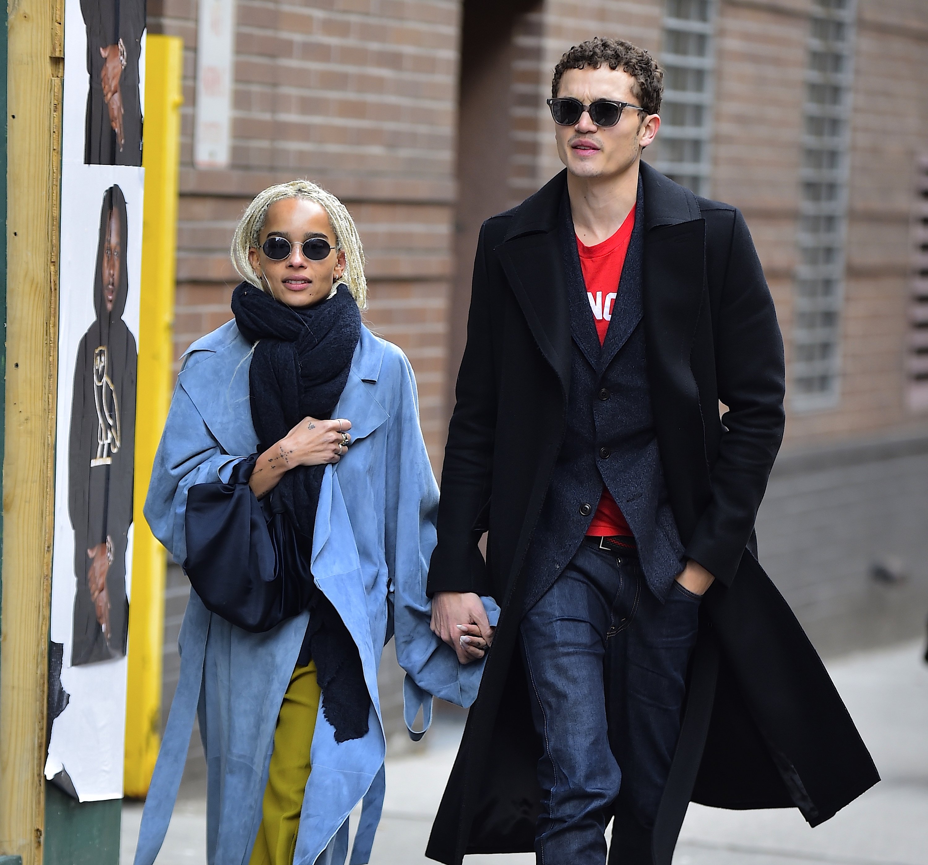 Zoe Kravitz and Karl Glusman are seen in Soho on February 2, 2017, in New York City. | Source: Getty Images