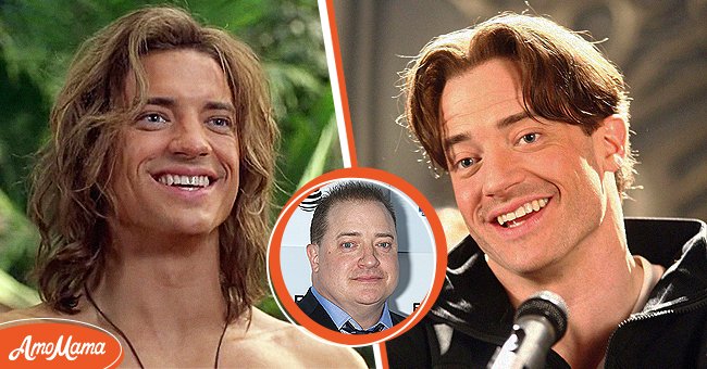  Actor Brendan Fraser in the movie, "George of the Jungle [left] Brendan Fraser attends the "No Sudden Move" premiere during the 2021 Tribeca Festival [middle]. Brendan Fraser attends a press conference promoting "The Mummy: Tomb of the Dragon Emperor" on November 26, 2007 [right] | Photo: Getty Images    youtube.com/Leo Movie Clips