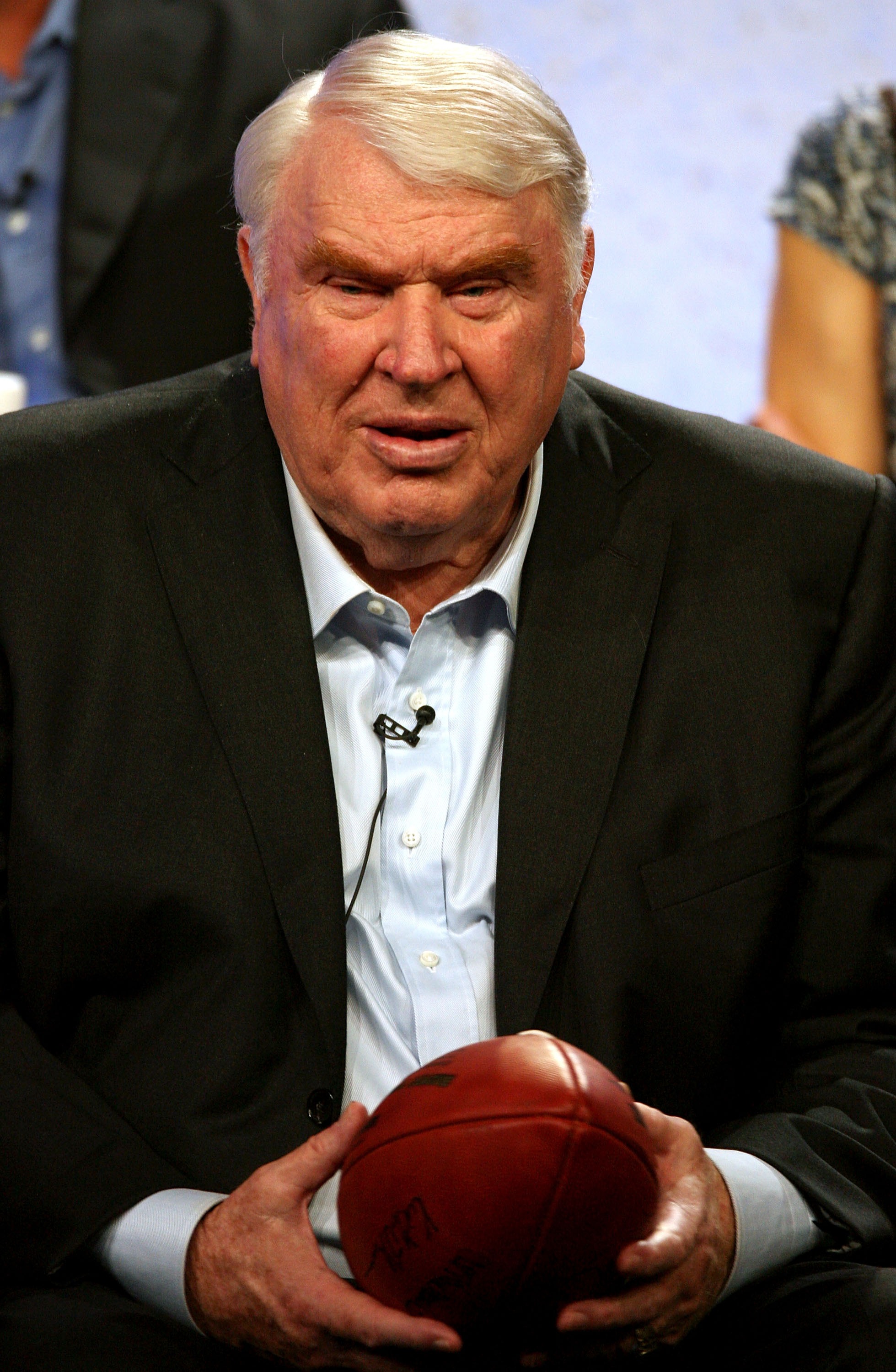 John Madden speaks for the TV show "NBC Sunday Night Football" during the NBC Univesal Cable portion of the Television Critics Association Press Tour at the Beverly Hilton Hotel on July 16, 2007, in Beverly Hills, California. | Source: Getty Images