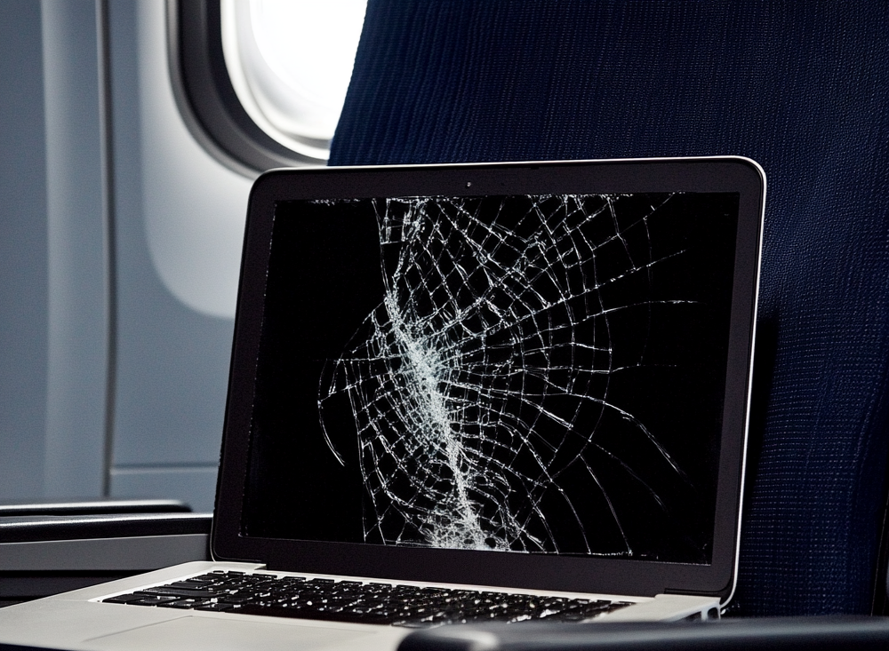 A laptop with a ruined screen | Source: Midjourney