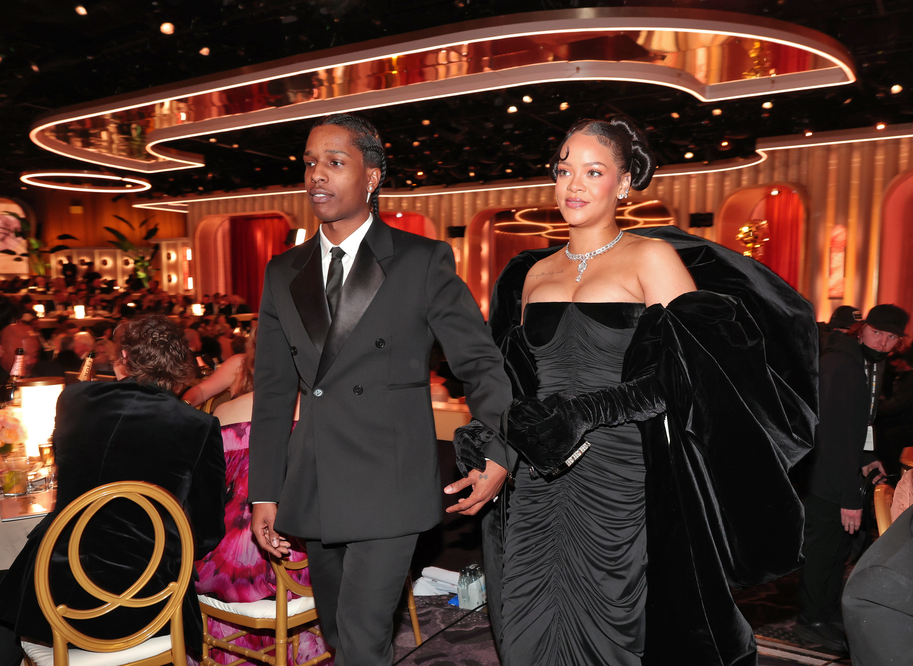 Rihanna and A$AP Rocky attend the 80th Annual Golden Globe Awards held at the Beverly Hilton Hotel on January 10, 2023, in Beverly Hills, California | Source: Getty Images