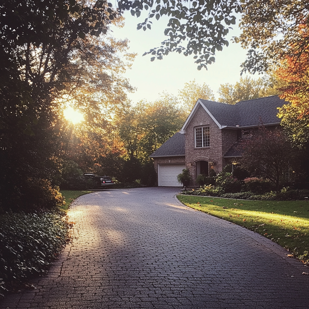 The driveway leading to a house | Source: Midjourney