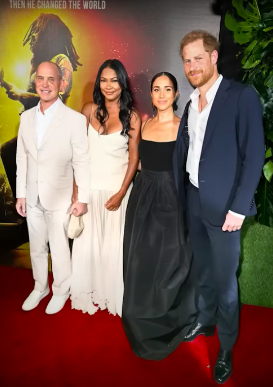 Meghan Markle and Prince Harry posing with some celebrities posted on January 28, 2024 | Source: YouTube/Page Six