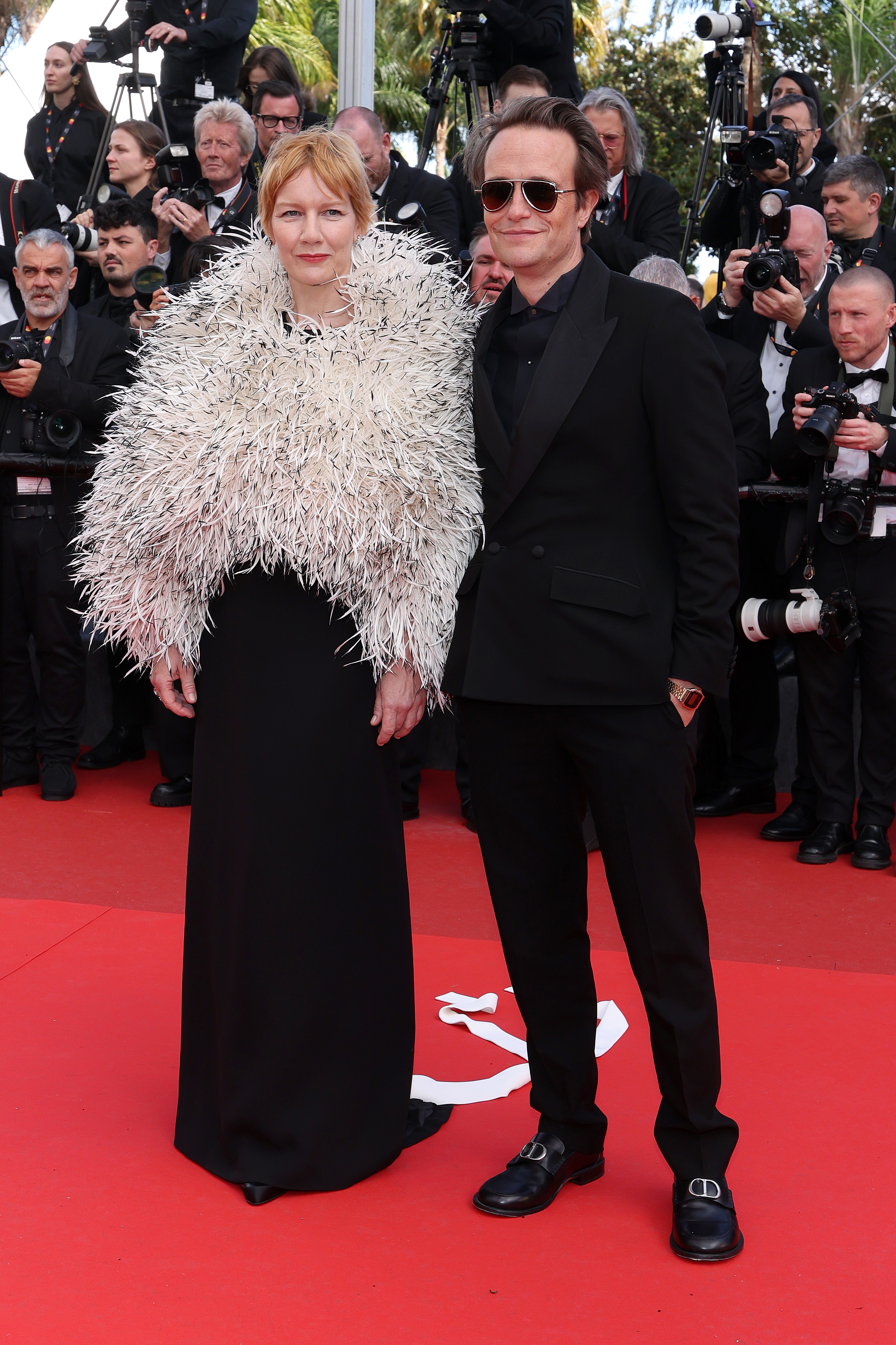 Sandra Hüller and August Diehl attend the "Fatherland" screening during the annual Cannes Film Festival at Palais des Festivals on May 14, 2026, in Cannes, France | Source: Getty Images