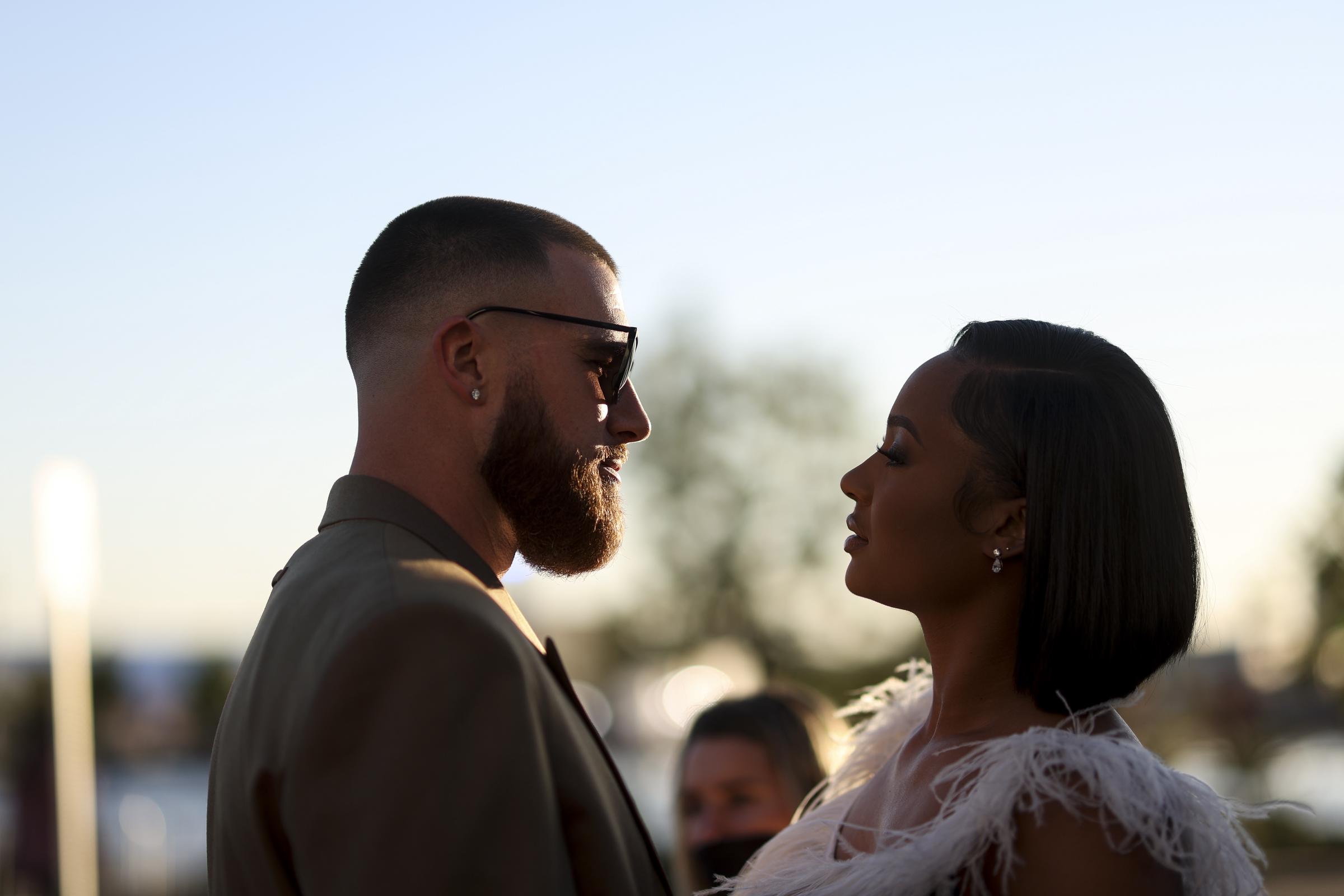 Travis Kelce and Kayla Nicole at the 11th Annual NFL Honors on February 10, 2022, in Inglewood, California | Source: Getty Images