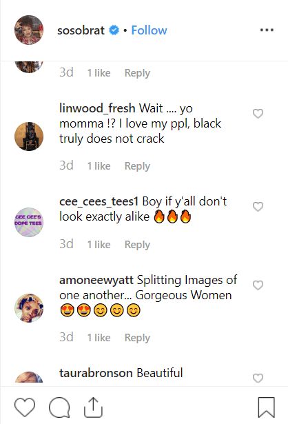 Screenshot of users’ comments on Da Brat’s Instagram post. | Photo: Instagram/Da Brat