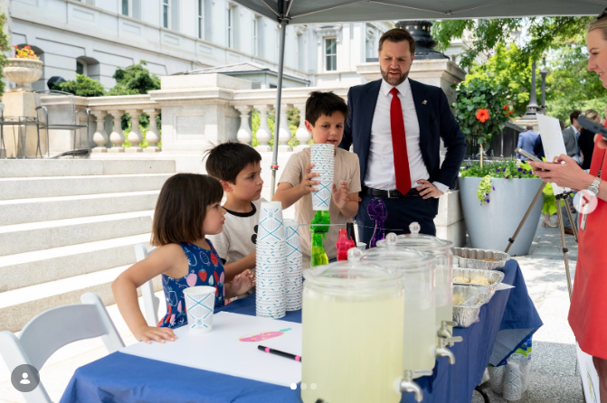 Their eldest kids were recently seen at their own lemonade stand complete with cookies and cupcakes made by JD Vance, and all the proceeds will go to the Special Olympics. | Source: Instagram/slotus