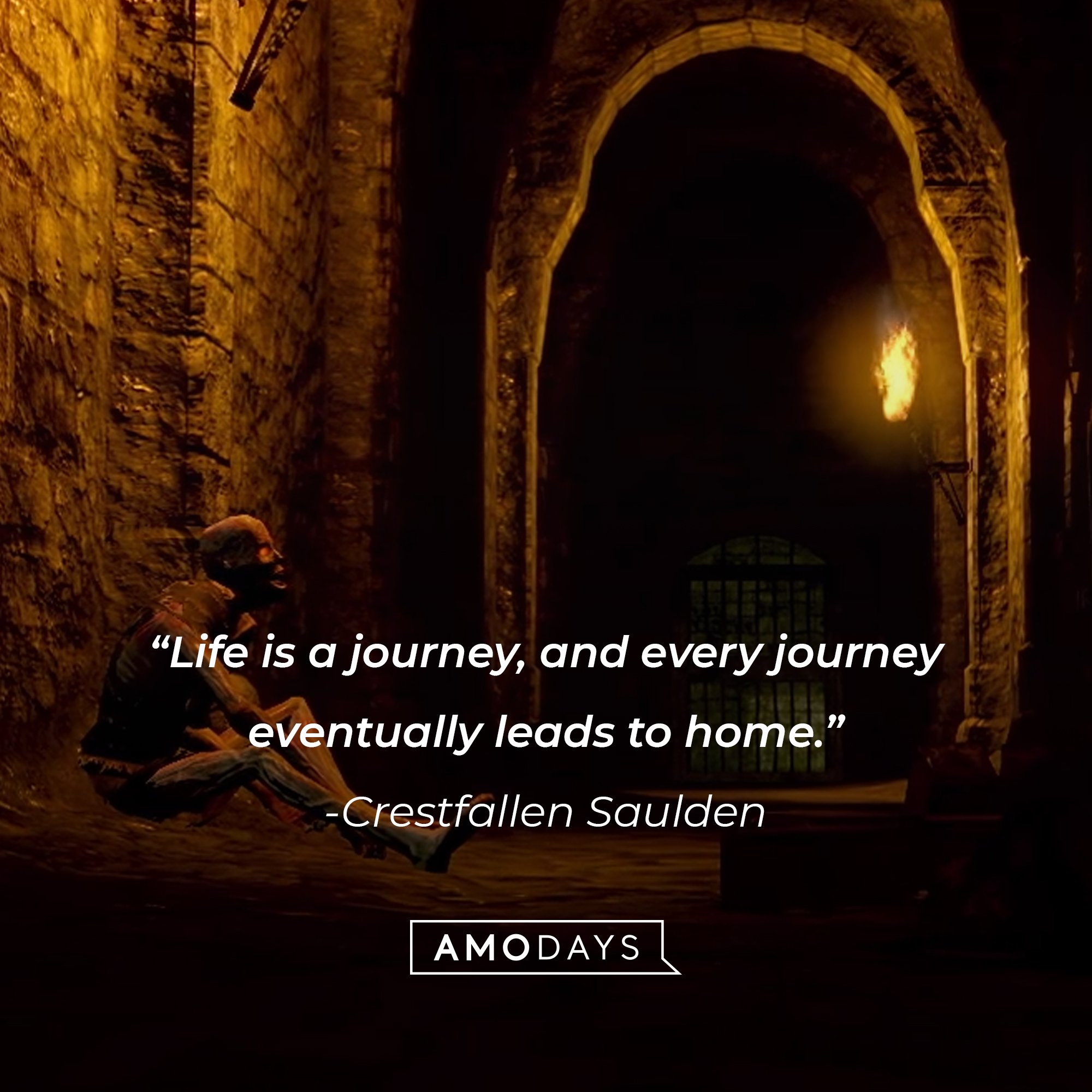  Crestfallen Saulden’s quote: "Life is a journey, and every journey eventually leads to home." | Image: AmoDays