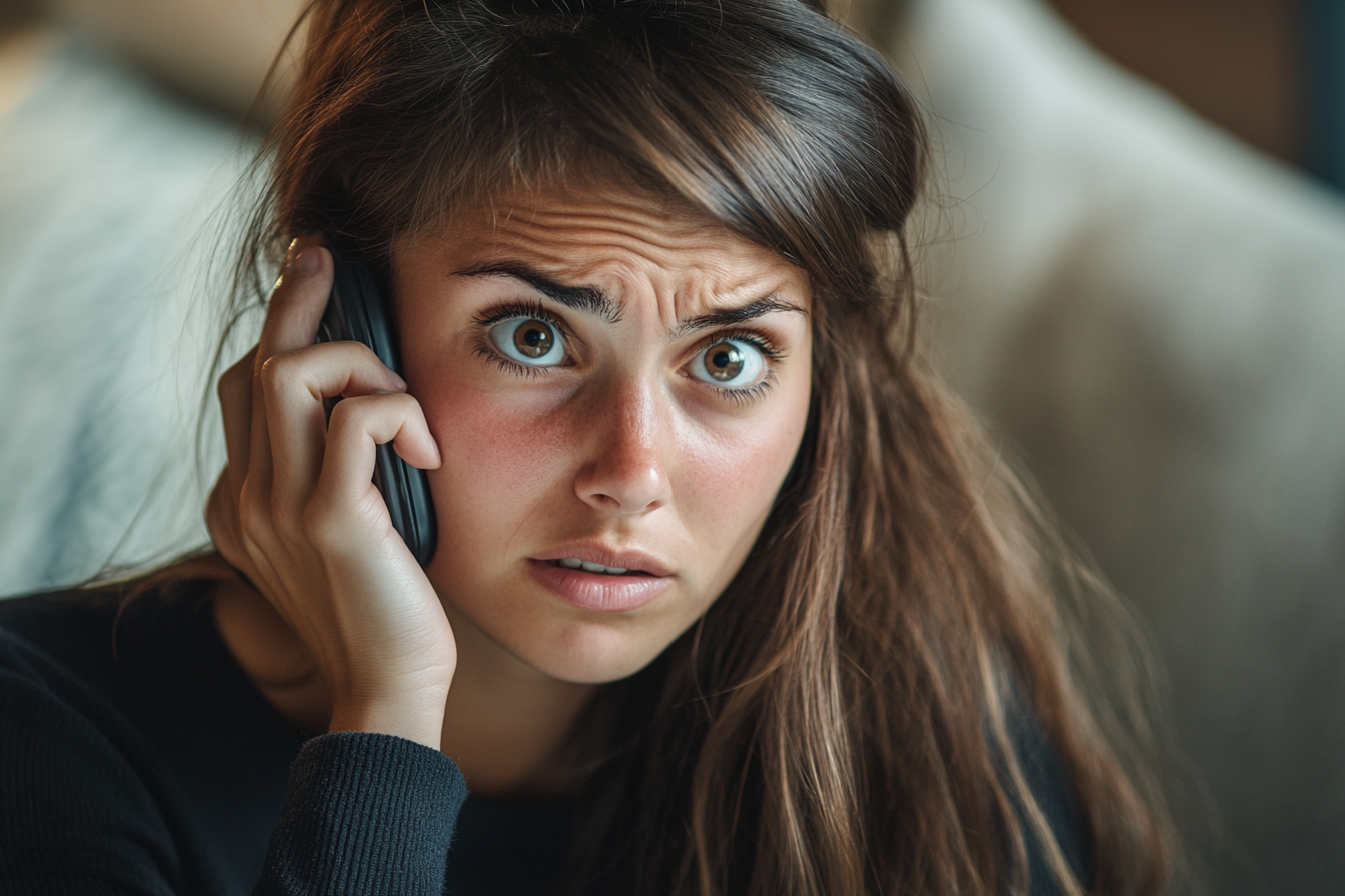 A woman on a phone call | Source: Midjourney