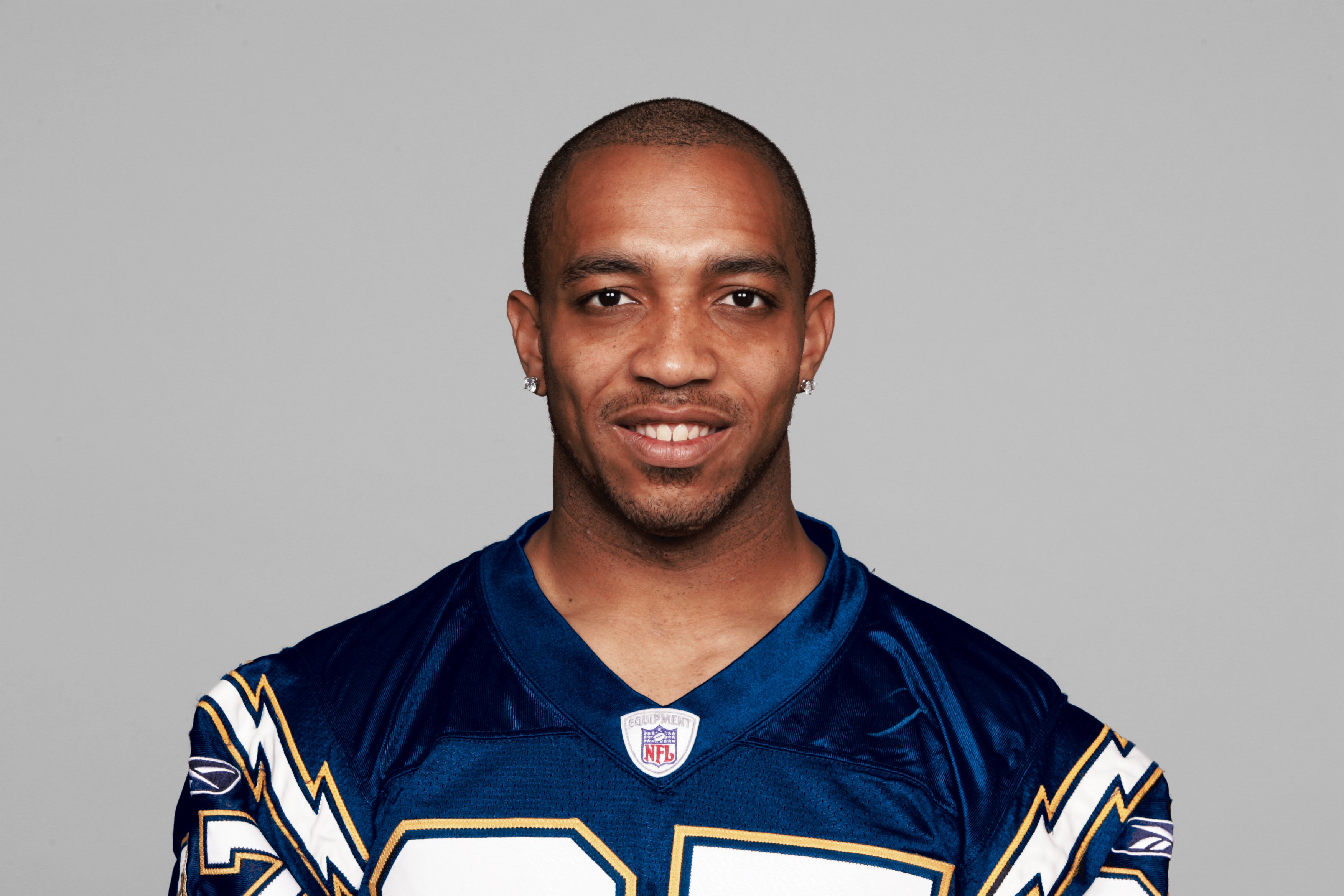 Reche Caldwell of the San Diego Chargers poses for his 2005 NFL headshot at photo day in San Diego, California. | Source: Getty Images.