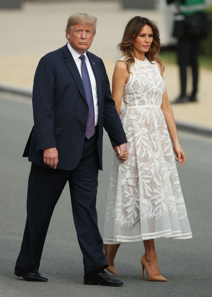 Melania Trump steals the show in $7,500 sheer see-through dress at NATO ...