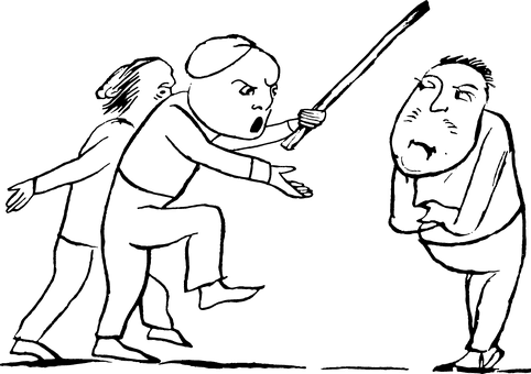 An illustration of a man being scolded | Source: Pixabay