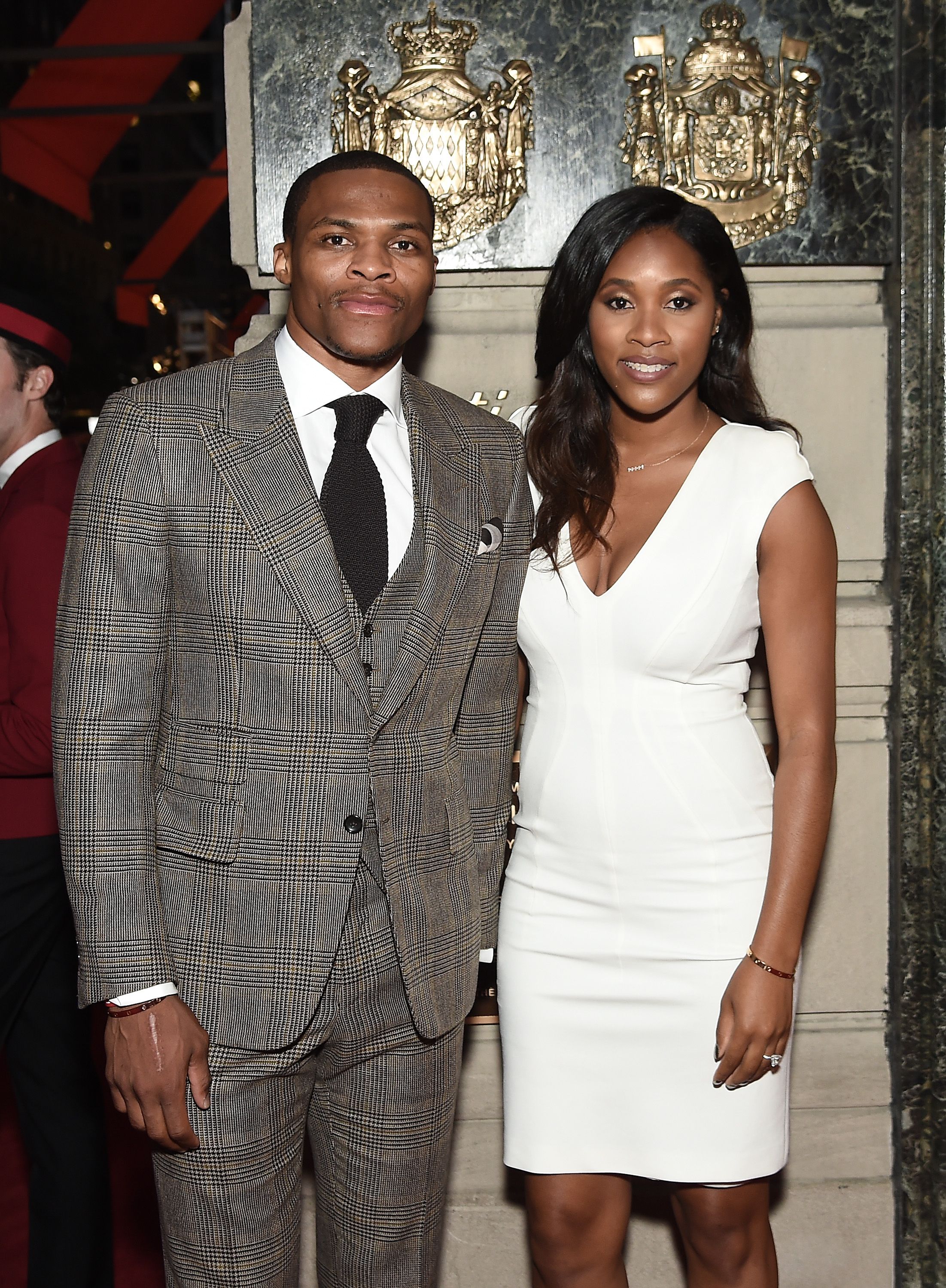 Russell Westbrook and wife Nina Westbrook attend The Cartier Fifth Avenue Grand Reopening Event at the Cartier Mansion on September 7, 2016 in New York City. | Source: Getty Images