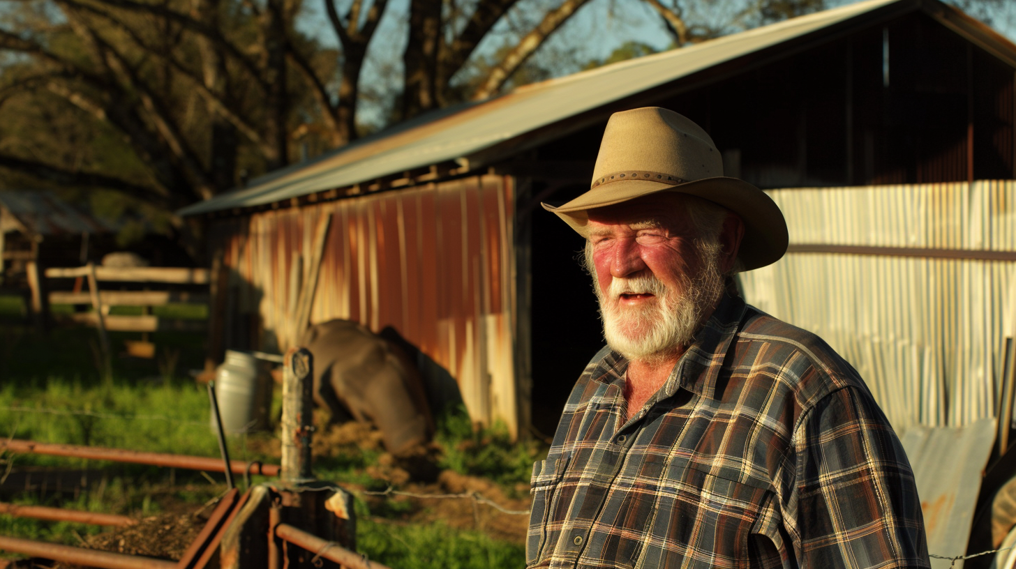 Old man on a farm | Source: Midjourney