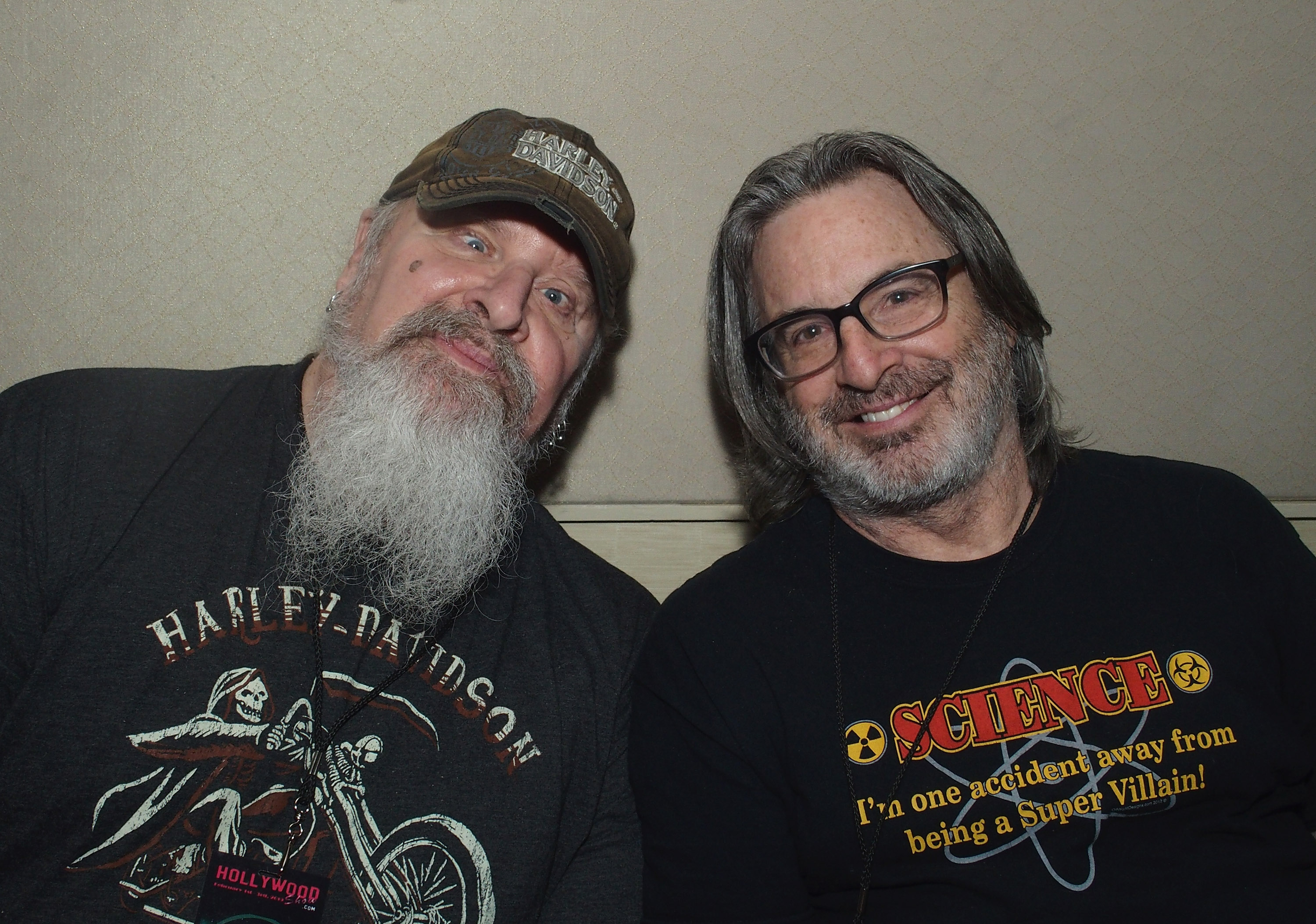 Donald Gibb and Robert Carradine attend The Hollywood Autograph Show at The Westin Los Angeles Airport on February 3, 2019, in Los Angeles, California | Source: Getty Images