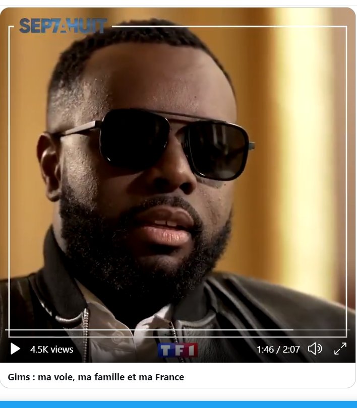 Image de Maître Gims lors de son interview sur Sept à Huit.| Photo : Joxi