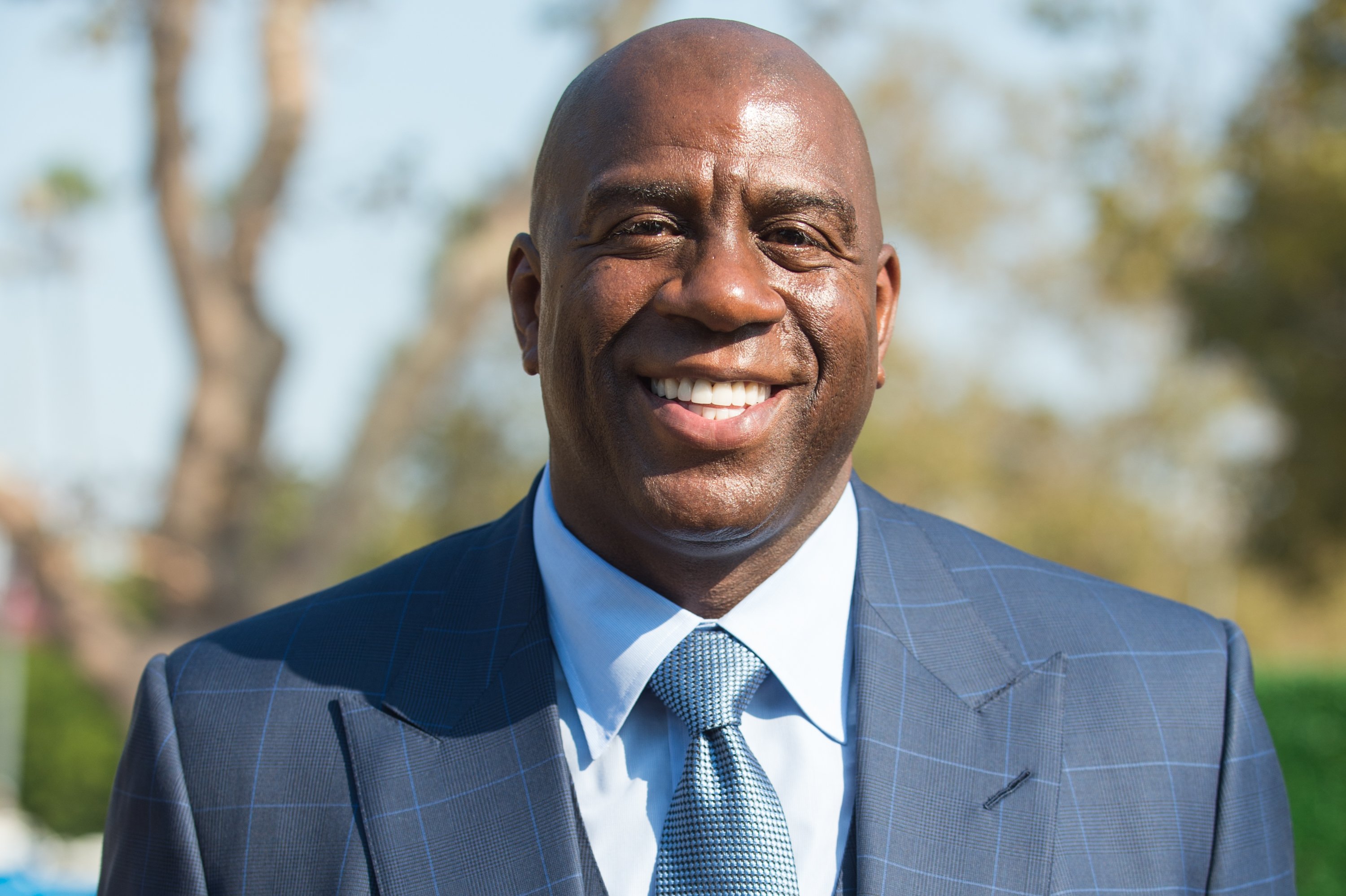 Earvin 'Magic' Johnson at the Los Angeles Football Club stadium groundbreaking ceremony on Aug. 23, 2016 in California | Photo: Getty Images