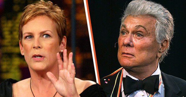 Left: Jamie Lee Curtis at "The Tonight Show with Jay Leno" on October 9, 2002. Right: Tony Curtis during his performance in the musical "Some Like it Hot" on August 27, 2002, in Vienna, Virginia. | Photo: Getty Images