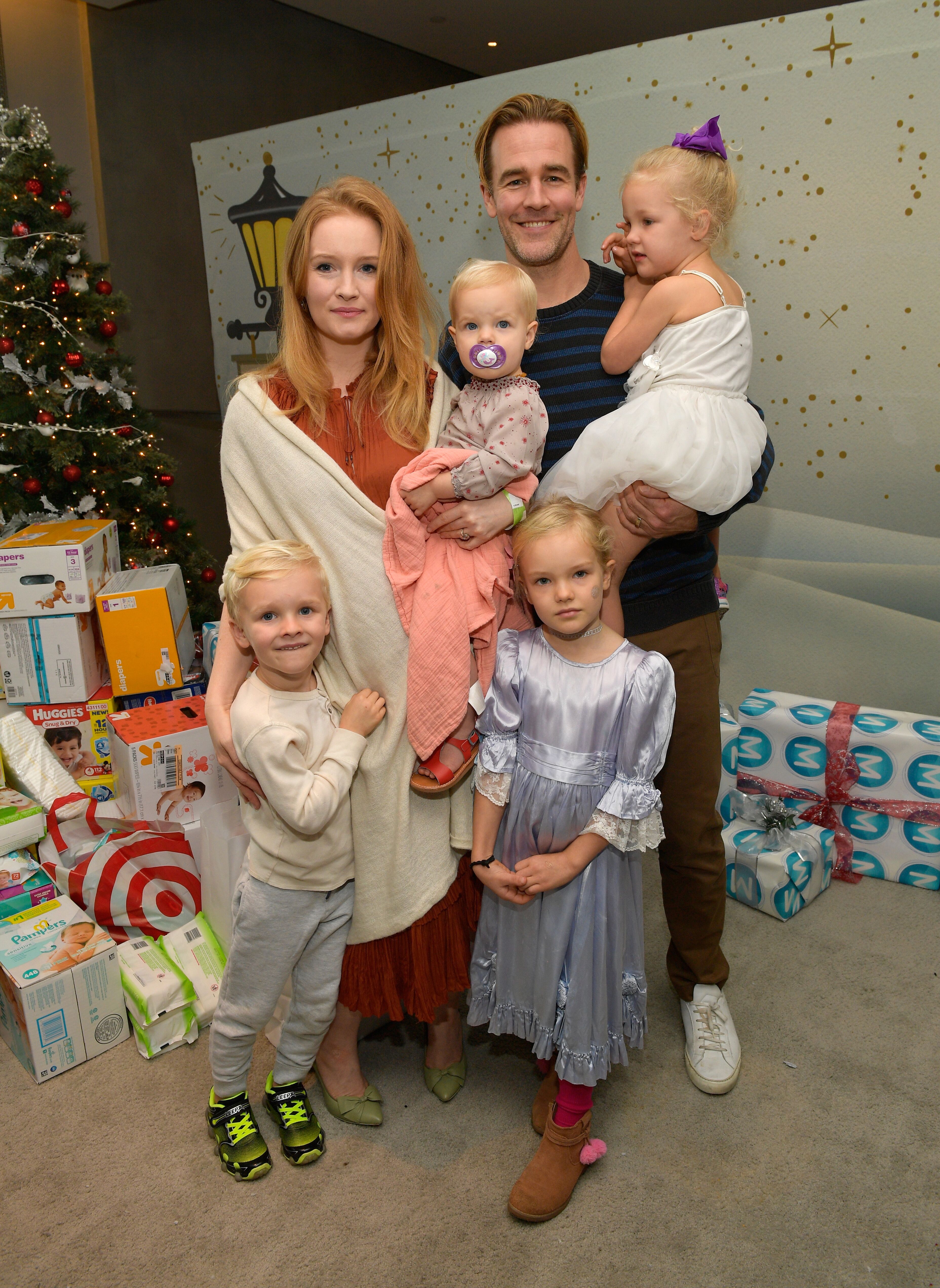  Kimberly Brook James Van Der Beek (R), and family at the 7th Annual Santa's Secret Workshop benefiting LA Family Housing at Andaz. | Source: Getty Images
